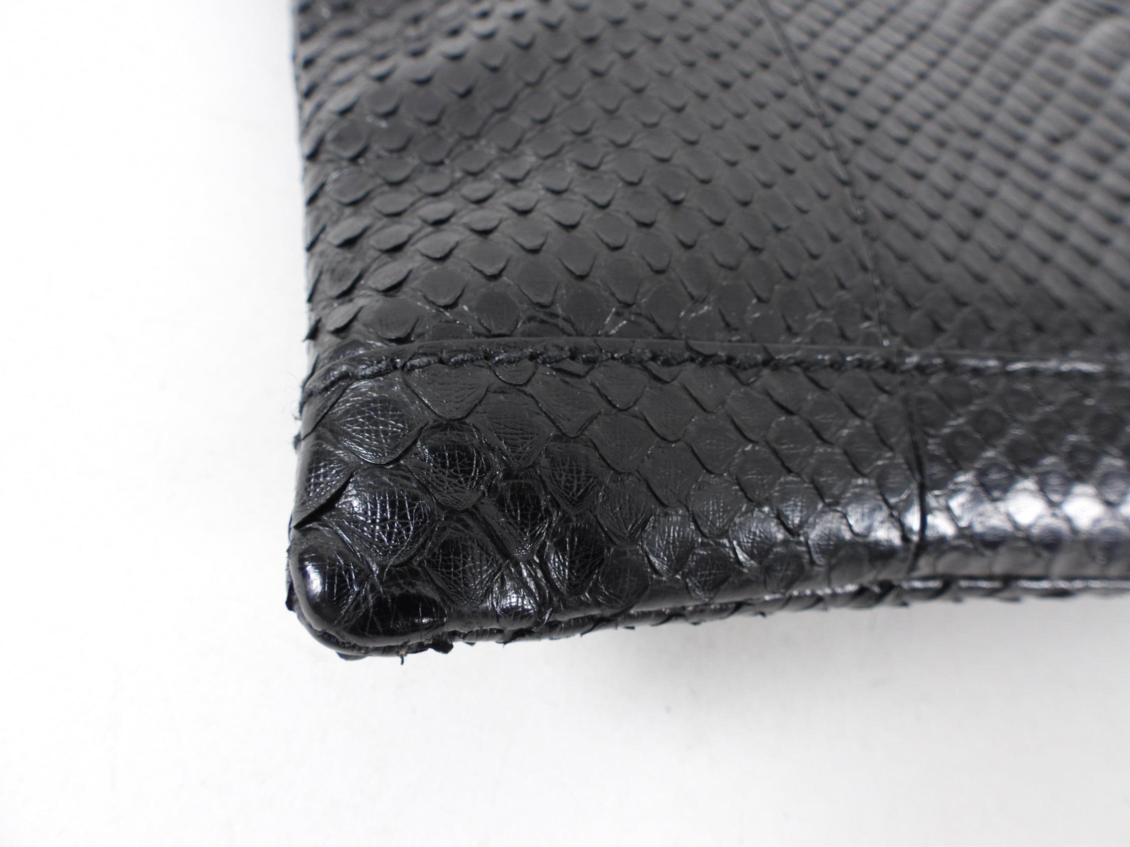 Balenciaga Black Python Arena Classic Clutch Bag for Women - Luxury Designer Handbag for Evening Parties, Date Night & Special Occasions