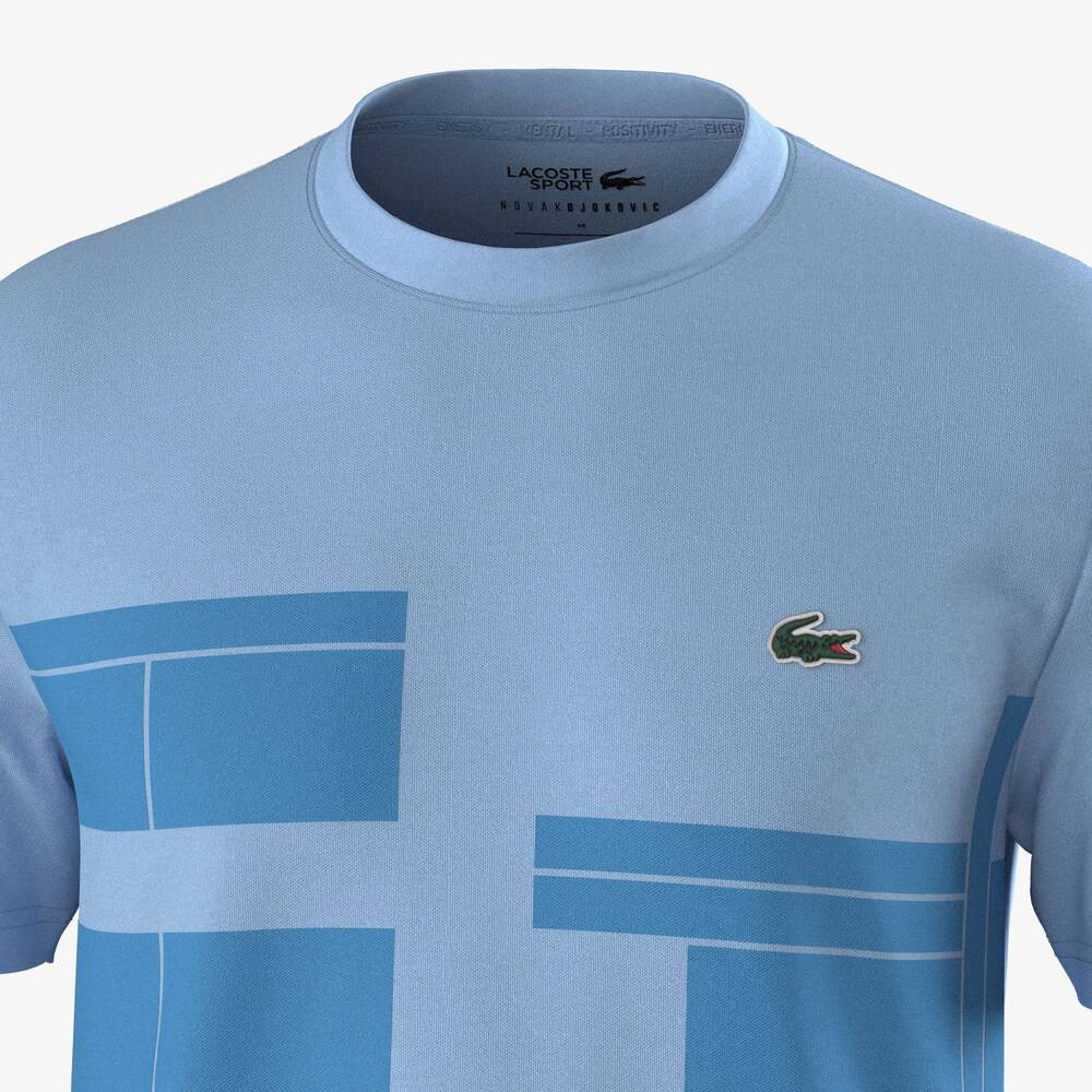 Lacoste Men's x Novak Djokovic Performance Polo Shirt - Breathable Tennis Shirt for Men, Lightweight & Quick-Dry - Blue | Perfect for Tennis, Golf & Casual Wear