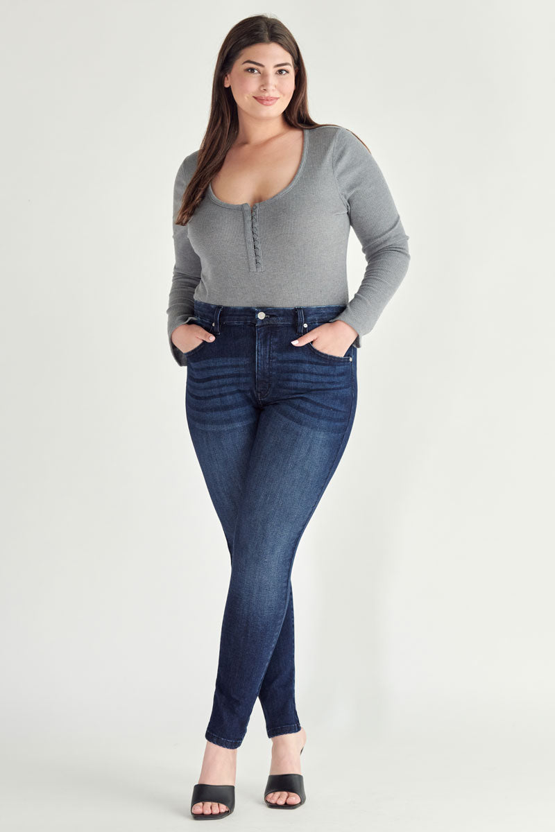 Mel High Rise Skinny Jeans for Women - Stretchy Slim Fit Denim Pants with Tummy Control - Perfect for Casual Wear, Office & Night Out