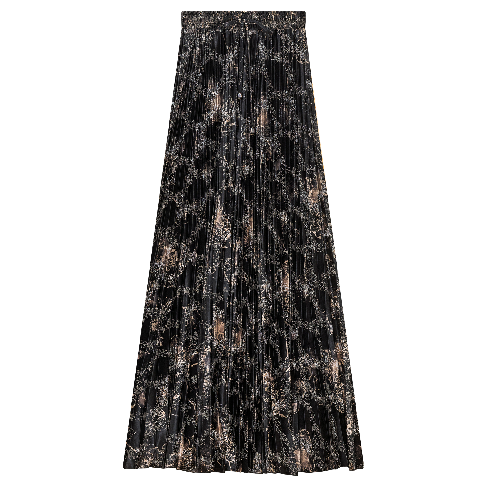 Flocked Velour Pleated Midi Skirt for Women - Elegant High Waist A-Line Skirt with Pockets | Perfect for Office, Party & Fall Winter Fashion