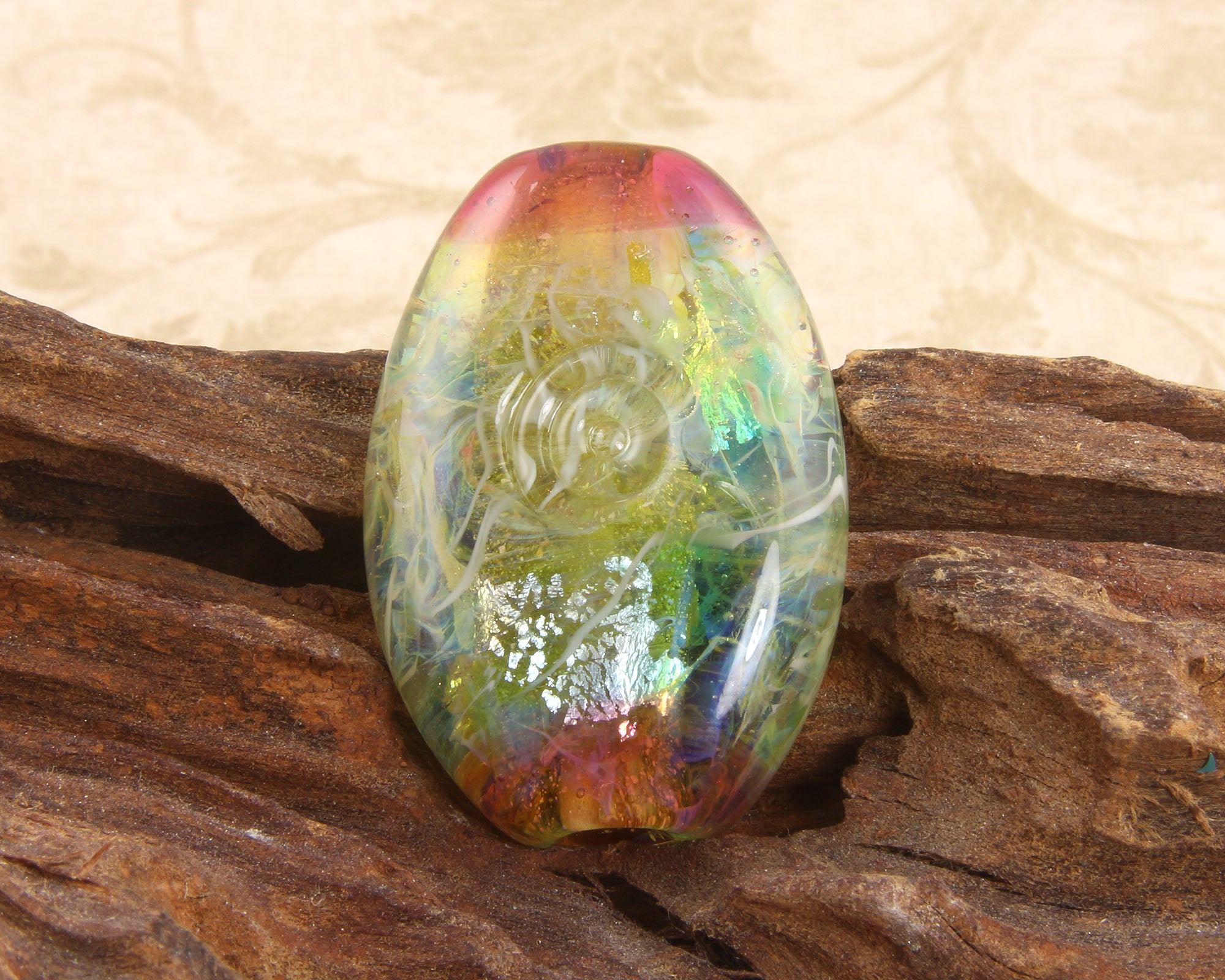 Handmade Sunset Harbor Lampwork Glass Focal Bead SRA - Perfect for Jewelry Making, DIY Crafts & Beading Projects