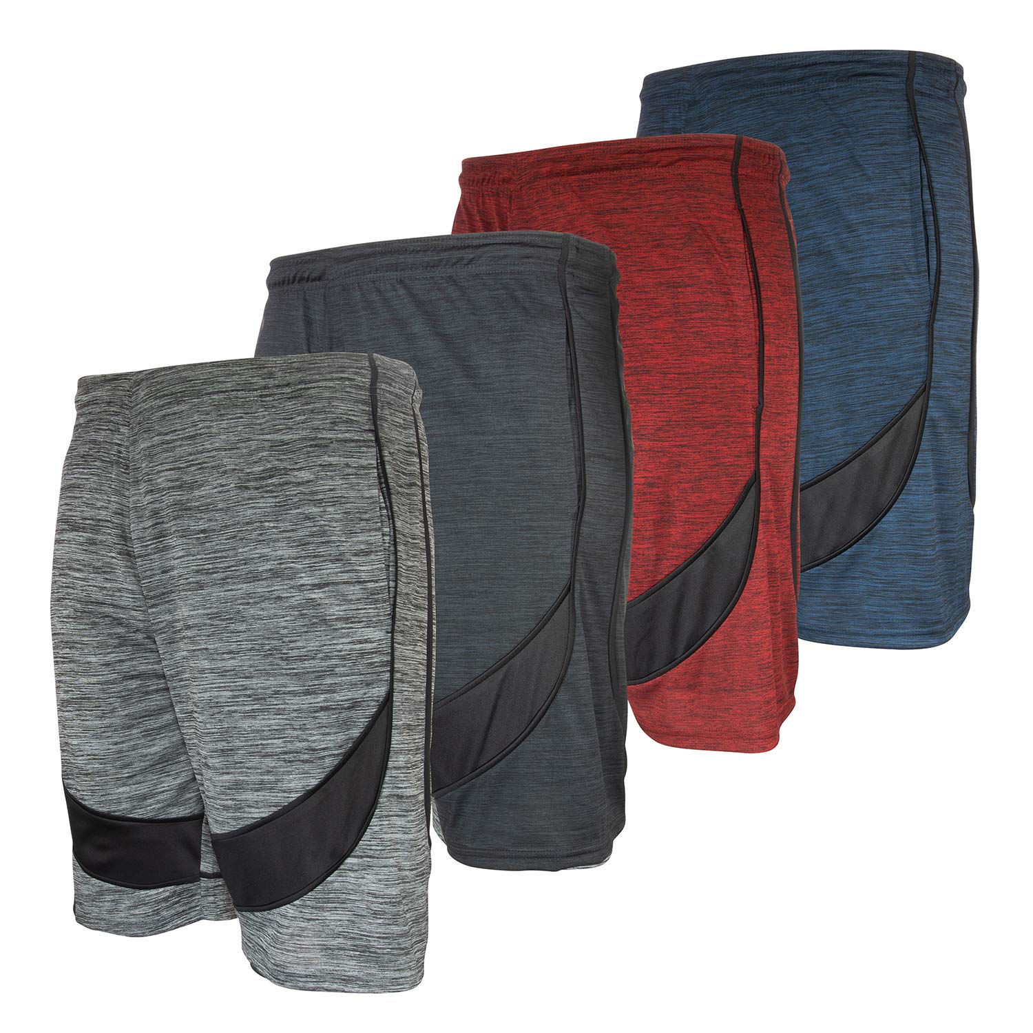 High Energy Men's Basketball Shorts 4-Pack - Breathable, Quick-Dry for Sports, Fitness & Workouts - Perfect for Basketball, Gym & Casual Wear