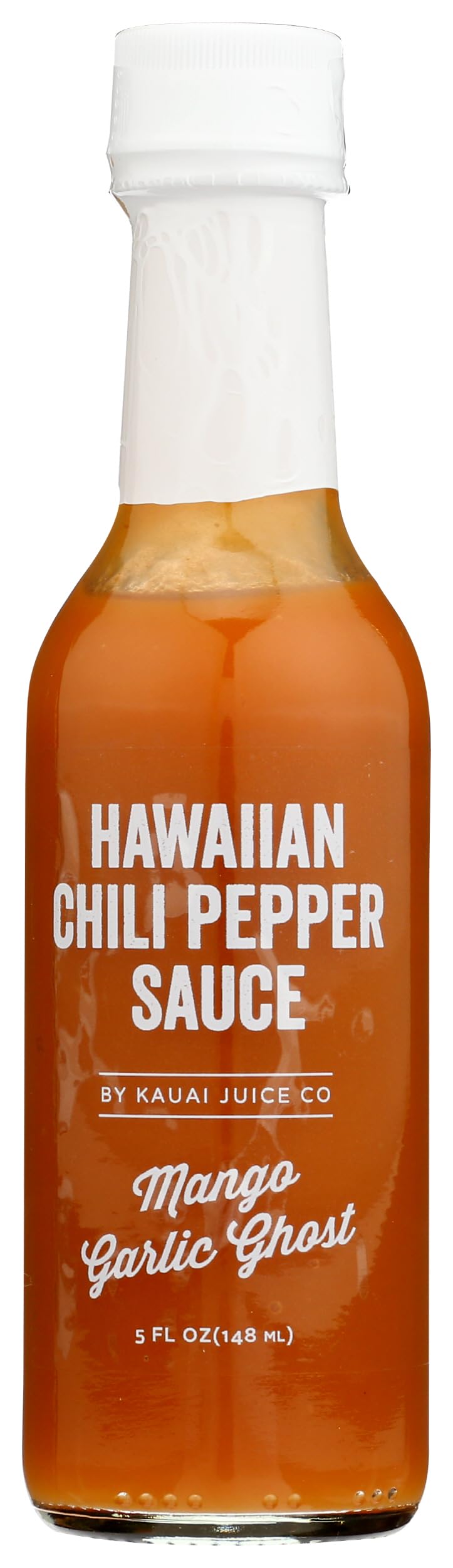 KAUAI JUICE CO Fermented Mango Garlic Ghost Pepper Hot Sauce - 5 Fl Oz Bottle | Spicy Condiment for Tacos, Wings & BBQ | Hawaiian-Inspired Gourmet Hot Sauce