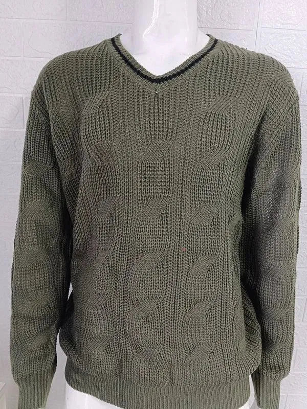 Men's Slim Fit V-Neck Pullover Sweater - Lightweight & Comfortable for Casual Wear, Office, and Layering