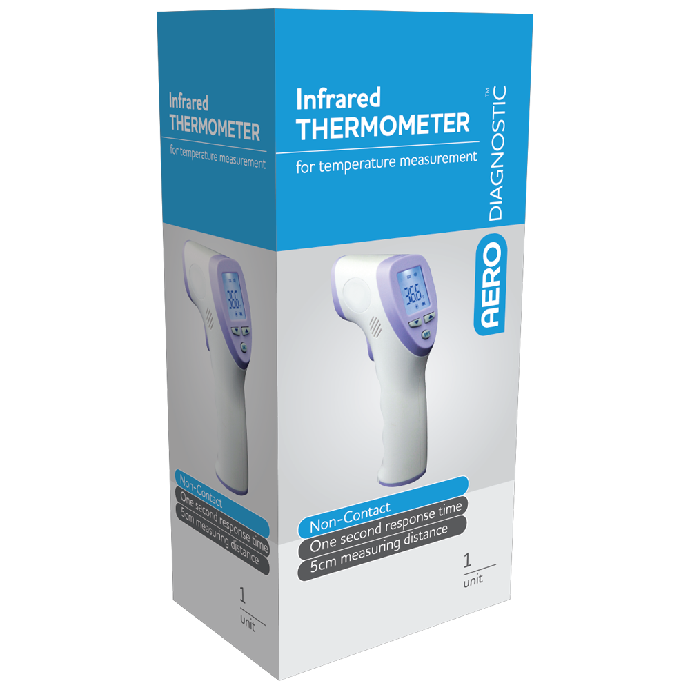 Non-Contact Infrared Thermometer with Pistol Grip - Digital Forehead & Ear Thermometer for Adults & Kids - Includes Protective Carry Case - Perfect for Home, Office, and Travel Use