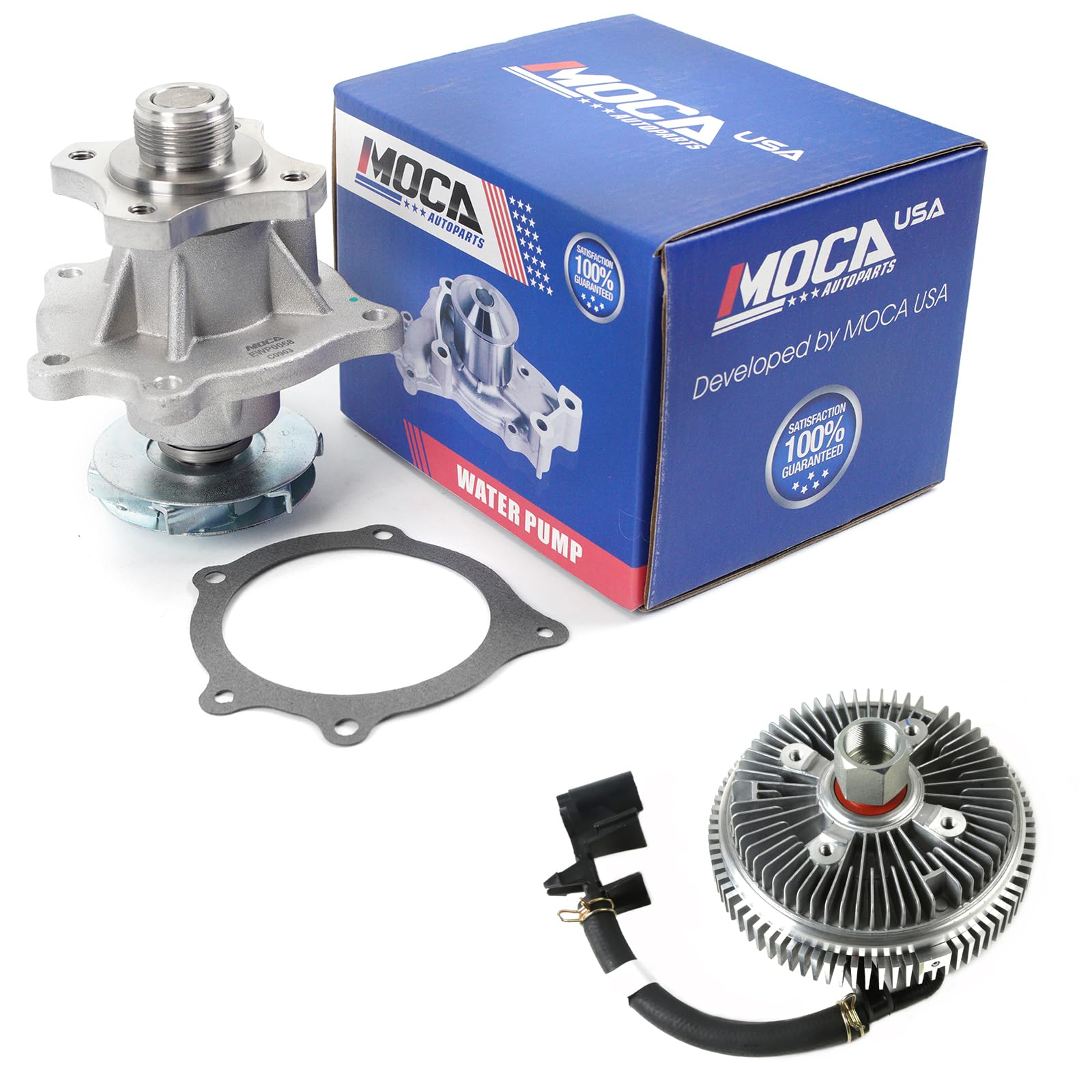 MOCA Water Pump & Fan Clutch Replacement for 2004-2007 Buick Rainier, 2002-2009 Chevrolet Trailblazer, 2002-2006 Trailblazer EXT, 2002-2009 GMC Envoy, 2002-2005 Envoy XL, 2003-2008 Isuzu Ascender 4.2L - Engine Cooling System Parts for SUV Maintenance & Repair