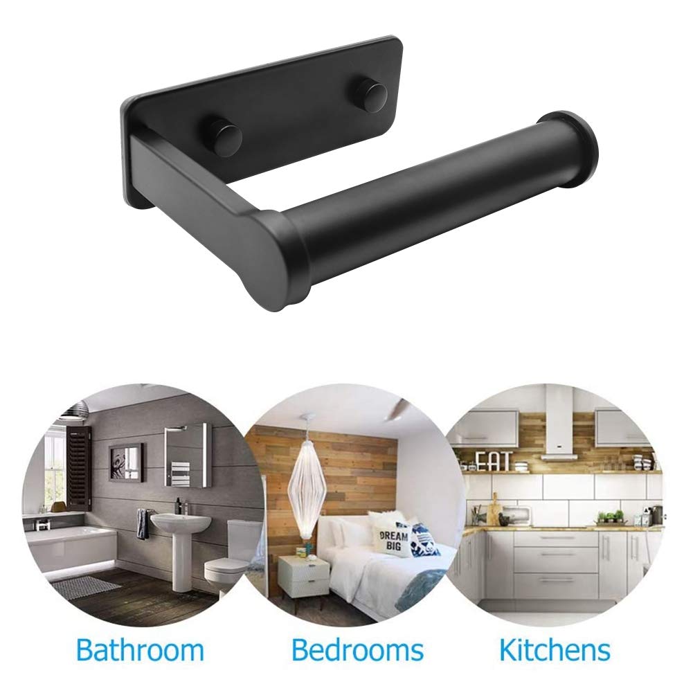Self-Adhesive Toilet Paper Holder - No Drill Wall Mount Bathroom TP Roll Holder, Aluminum Alloy Rustproof Design for Home, RV & Travel - Perfect for Small Spaces & Modern Bathrooms
