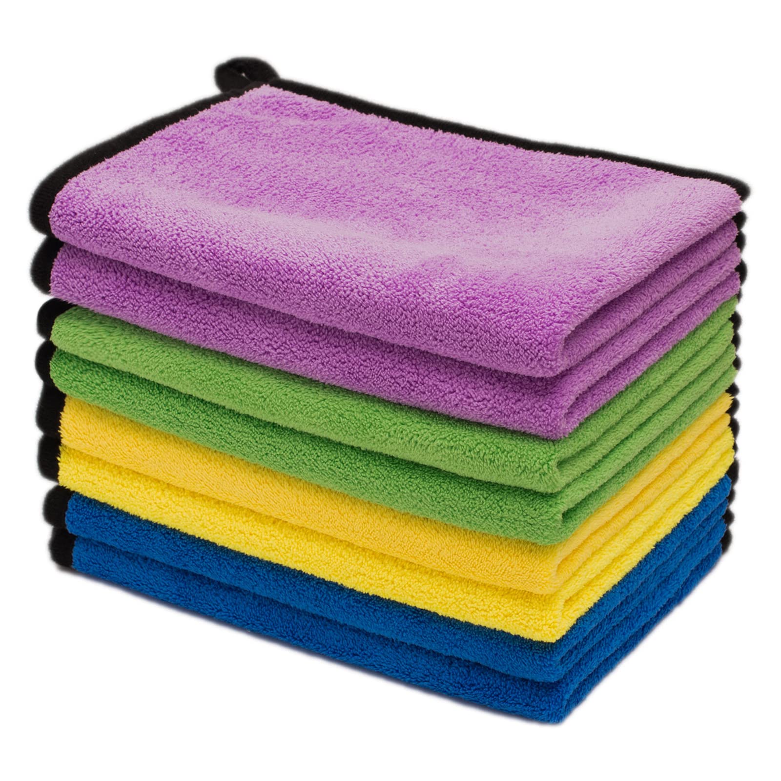 Premium 8-Pack Microfiber Cleaning Cloths for Cars - 15.8