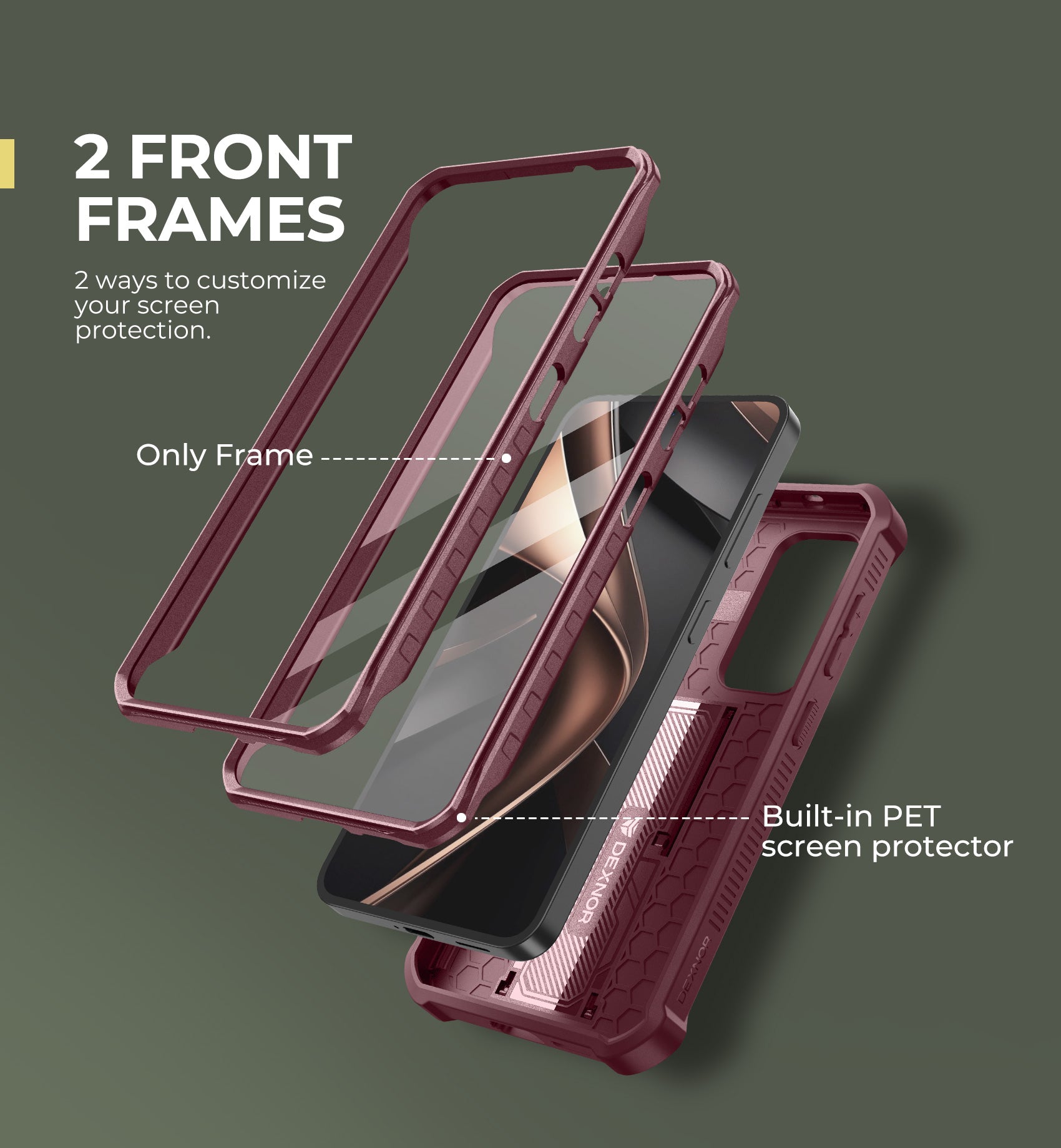 **Dexnor Heavy Duty Shockproof Rugged Case for Samsung Galaxy S25 – Full Body Protection with Built-in Screen Protector, Slide Camera Cover & Kickstand – Perfect for Outdoor, Work & Travel**