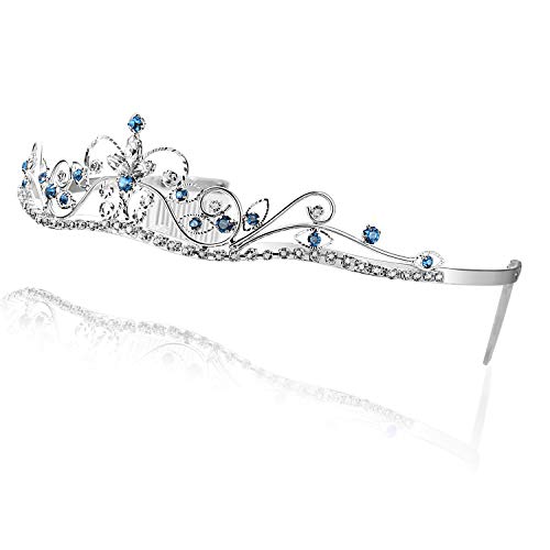Light Blue Crystals Silver Plating