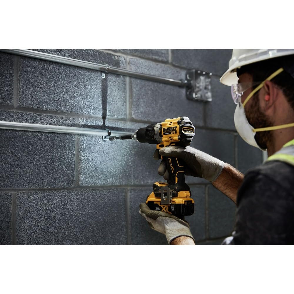 DEWALT 20V MAX Cordless Brushless Hammer Drill - 1/2 Inch Compact Drill Driver with 2-Speed Settings (DCD805B Bare Tool) - Perfect for Construction, Woodworking, and DIY Home Projects