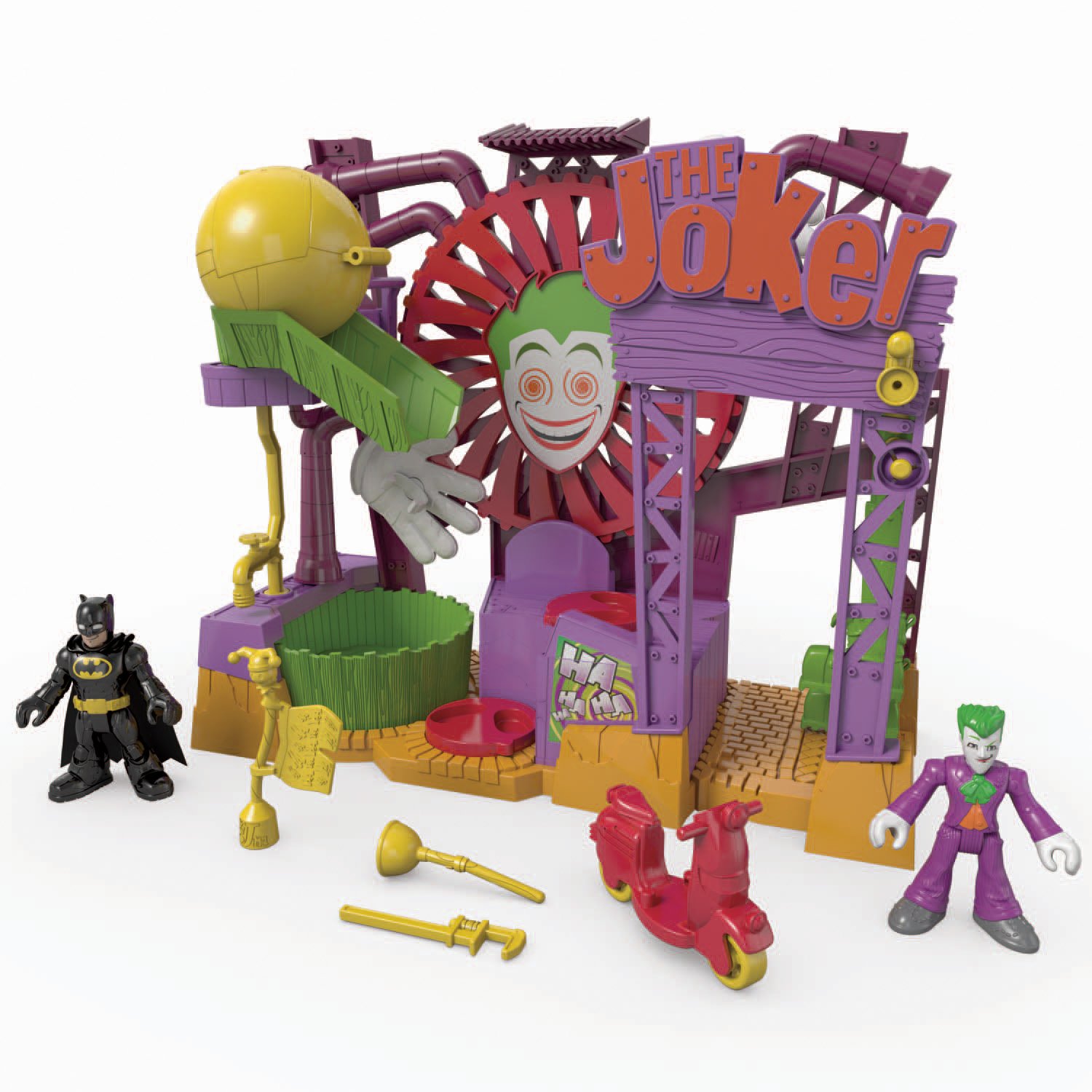 Fisher-Price Imaginext DC Super Friends The Joker Laff Factory Toy - Interactive Batman Villain Playset for Kids Ages 3+ | Superhero Action Figure Gift for Birthday & Christmas | Pretend Play & Collectible Fun