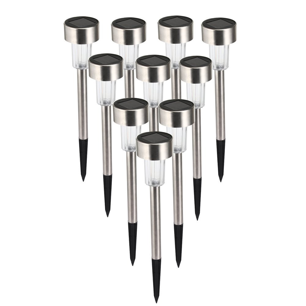 UBERSWEET® 10-Pack Solar Powered LED Spike Lights - Waterproof Outdoor Landscape Lighting for Garden, Pathway, Lawn, Yard & Driveway | Weather-Resistant Solar Garden Lights for Decoration & Safety