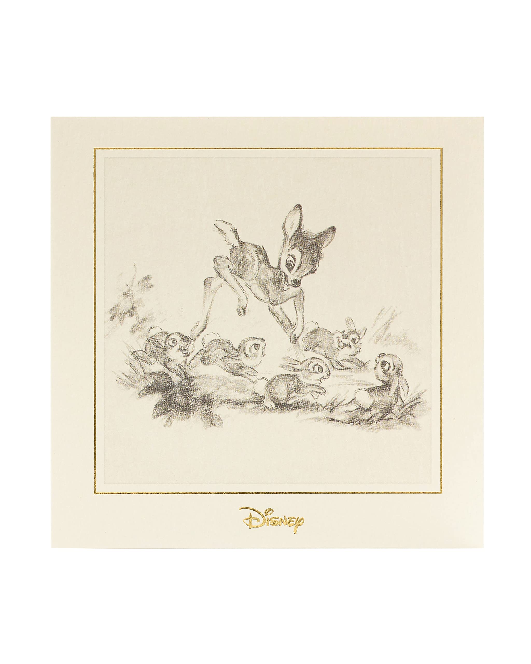 Disney Bambi Birthday Card - Blank Greeting Card for Her - UK Greetings Original Sketch Design | Perfect for Birthday Wishes, Gift Enclosures & Special Occasions