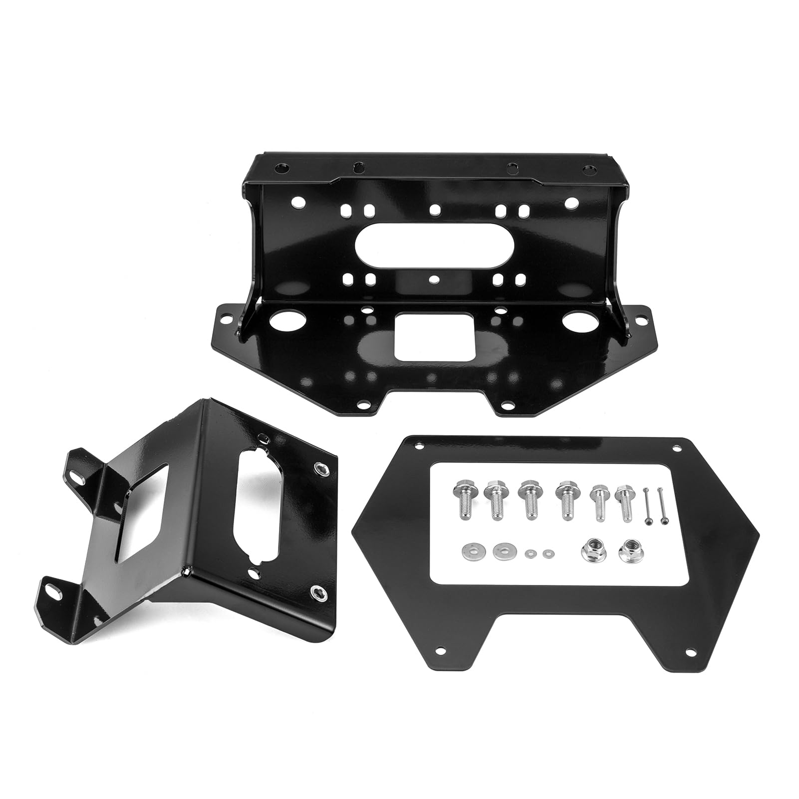 WeiSen Winch Mounting Bracket Plate Kit for Polaris RZR PRO XP 2 & 4 (2020-2025 Models) - Heavy Duty Off-Road Accessory for UTV Trail Riding & Mudding Adventures