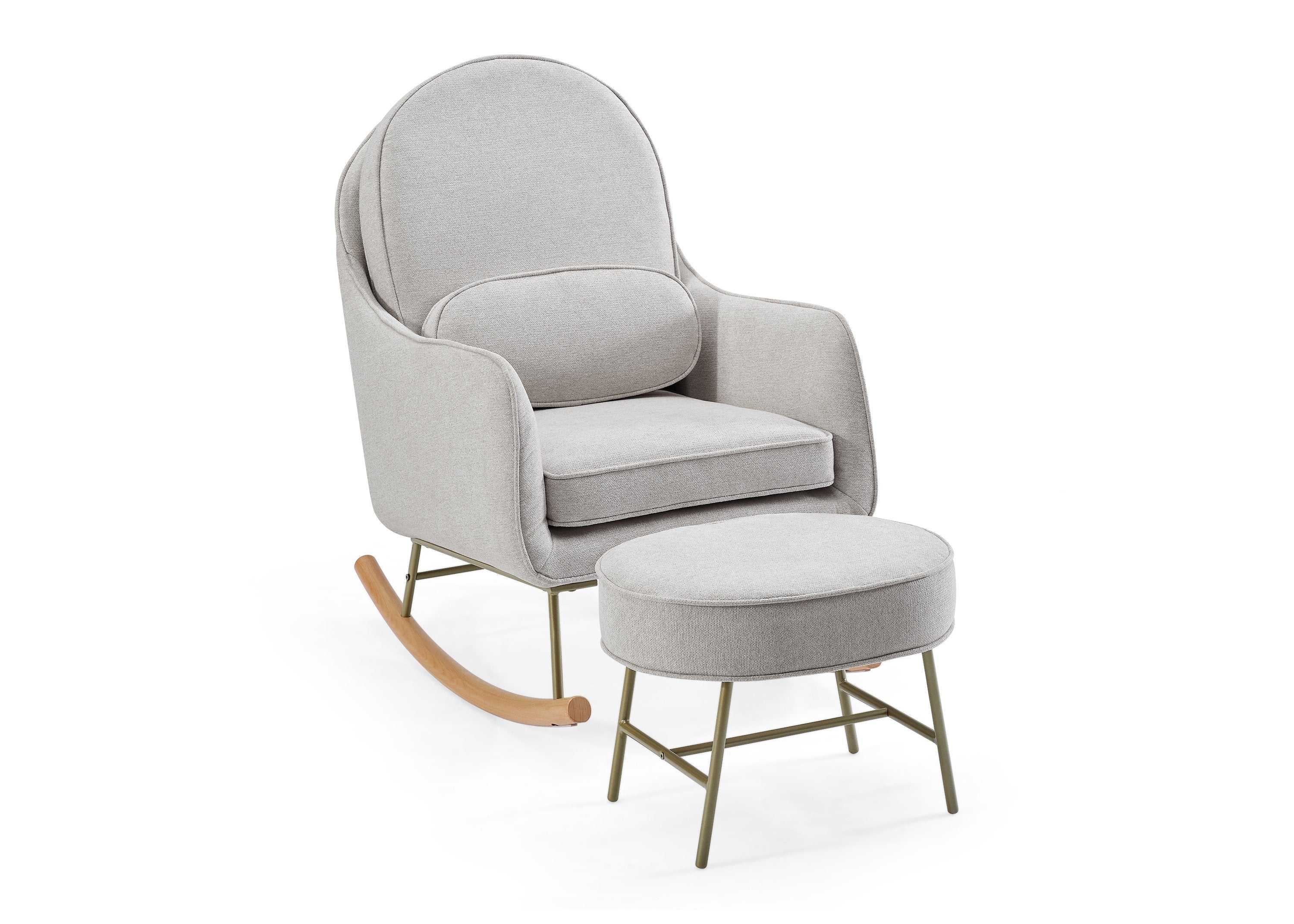 Ella Modern Rocking Chair & Ottoman Set with LiveSmart Evolve Fabric - Perfect for Nursery, Living Room, or Bedroom Relaxation