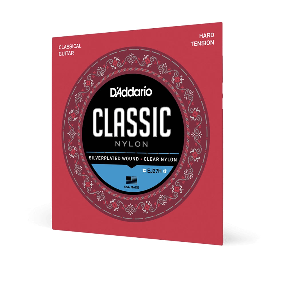 D'Addario EJ27H Hard Tension Nylon Classical Guitar Strings - Premium Sound for Professional & Student Guitarists - Perfect for Concerts, Practice & Studio Recording