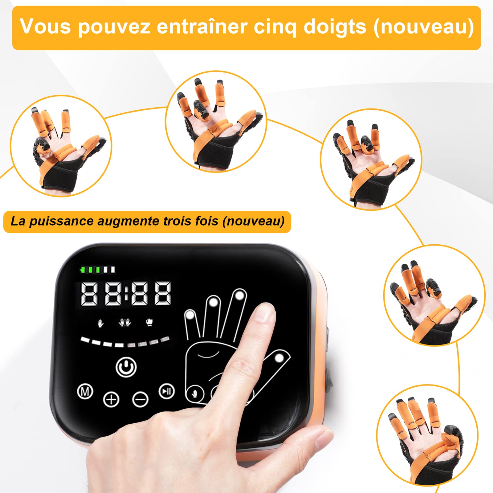 Robotic Hand Rehabilitation Gloves for Stroke & Hemiplegia Patients - Improved Version - Hand Function Recovery Equipment for Physical Therapy & Home Use