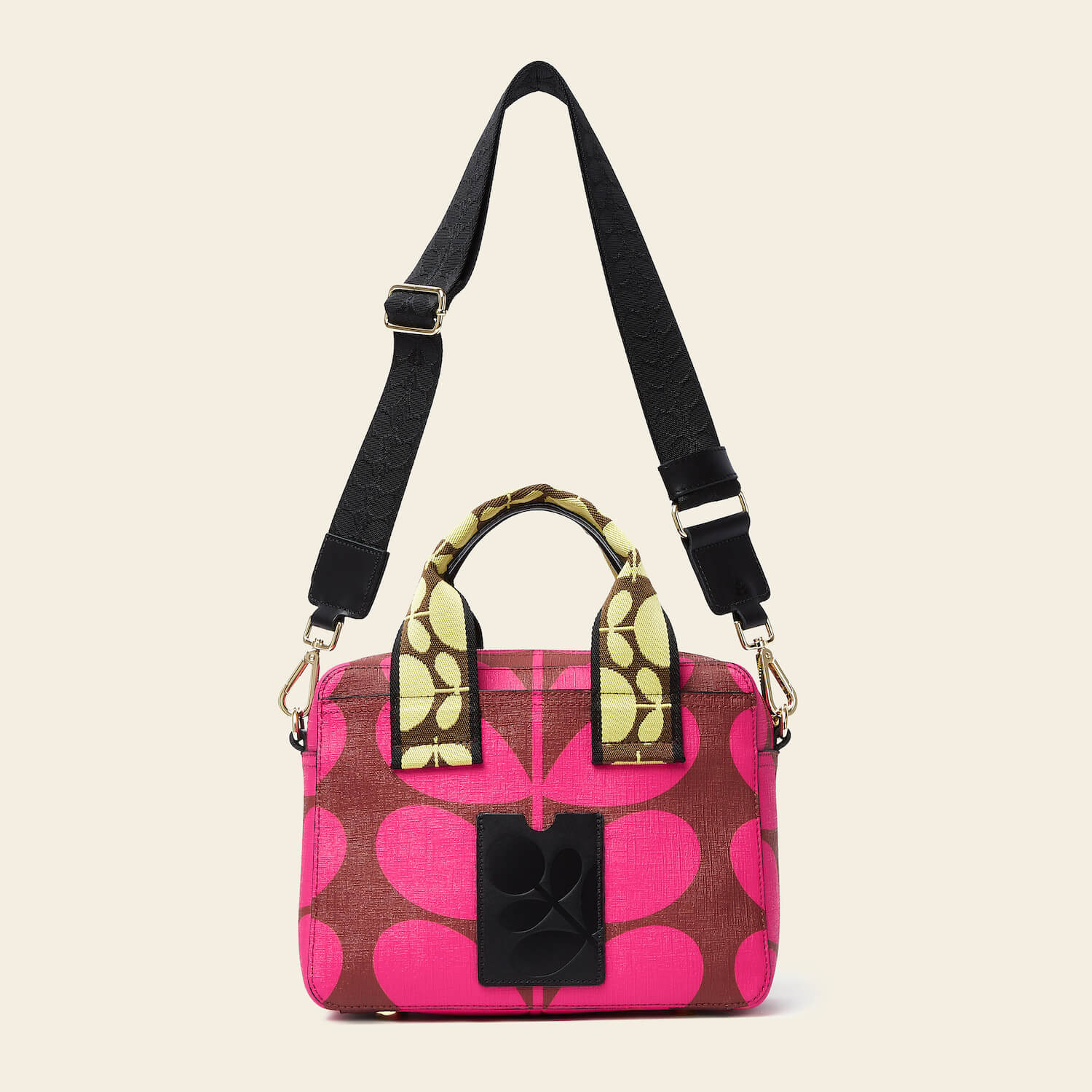 Elegant Block Handbag with Solid Stem in Cerise - Perfect for Work, Travel, and Evening Events