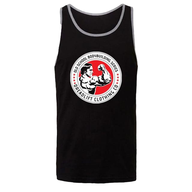 Dreadlift Old School Bodybuilding Tank Top - Black & Grey - Gym Workout & Bodybuilding Apparel for Men
