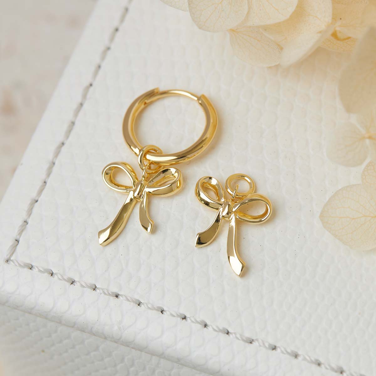 Gold Bow Ear Charms for Women - Elegant Dainty Jewelry for Parties, Weddings & Everyday Wear