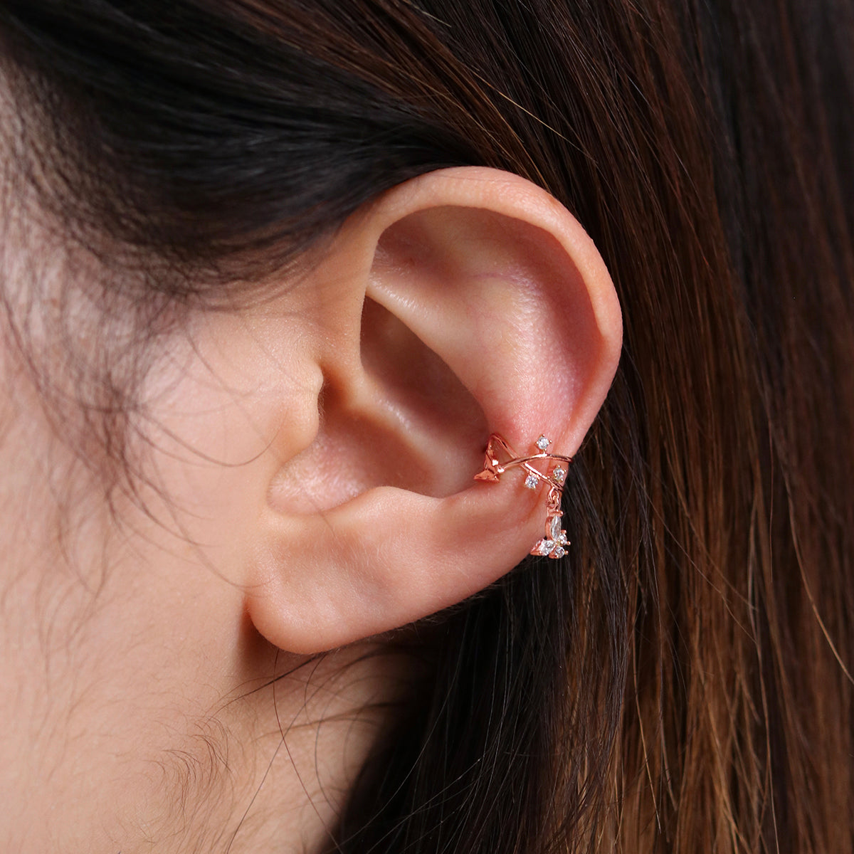 Elegant Vine with Butterfly Ear Cuff - Boho Chic Gold Plated Ear Jewelry for Women | Perfect for Weddings, Parties & Everyday Wear