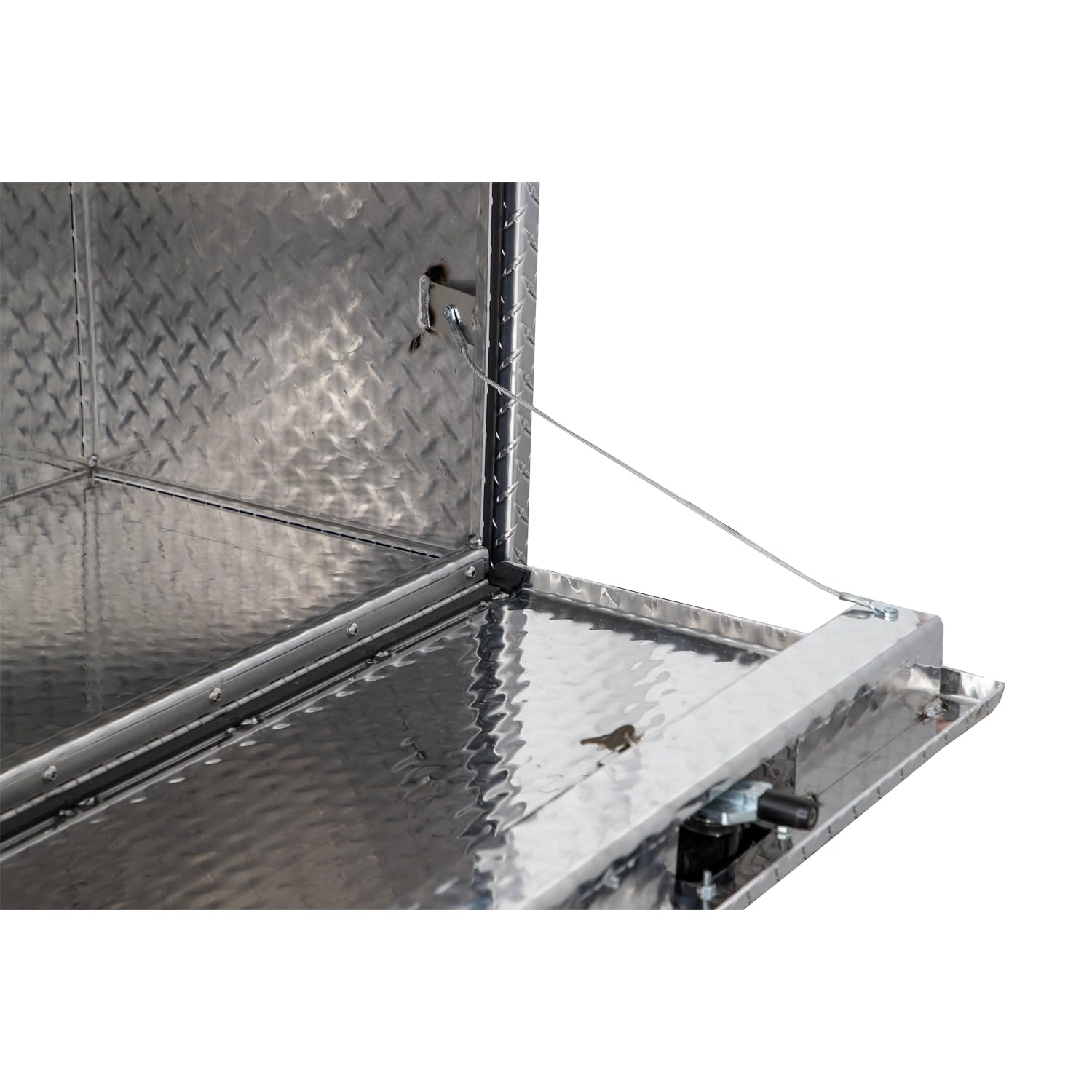 Diamond Tread Aluminum Underbody Truck Tool Box with Compression Latch - 18x18x48 Inch Heavy Duty Storage & Organization | Made in USA | Perfect for Construction, Landscaping & Fleet Maintenance