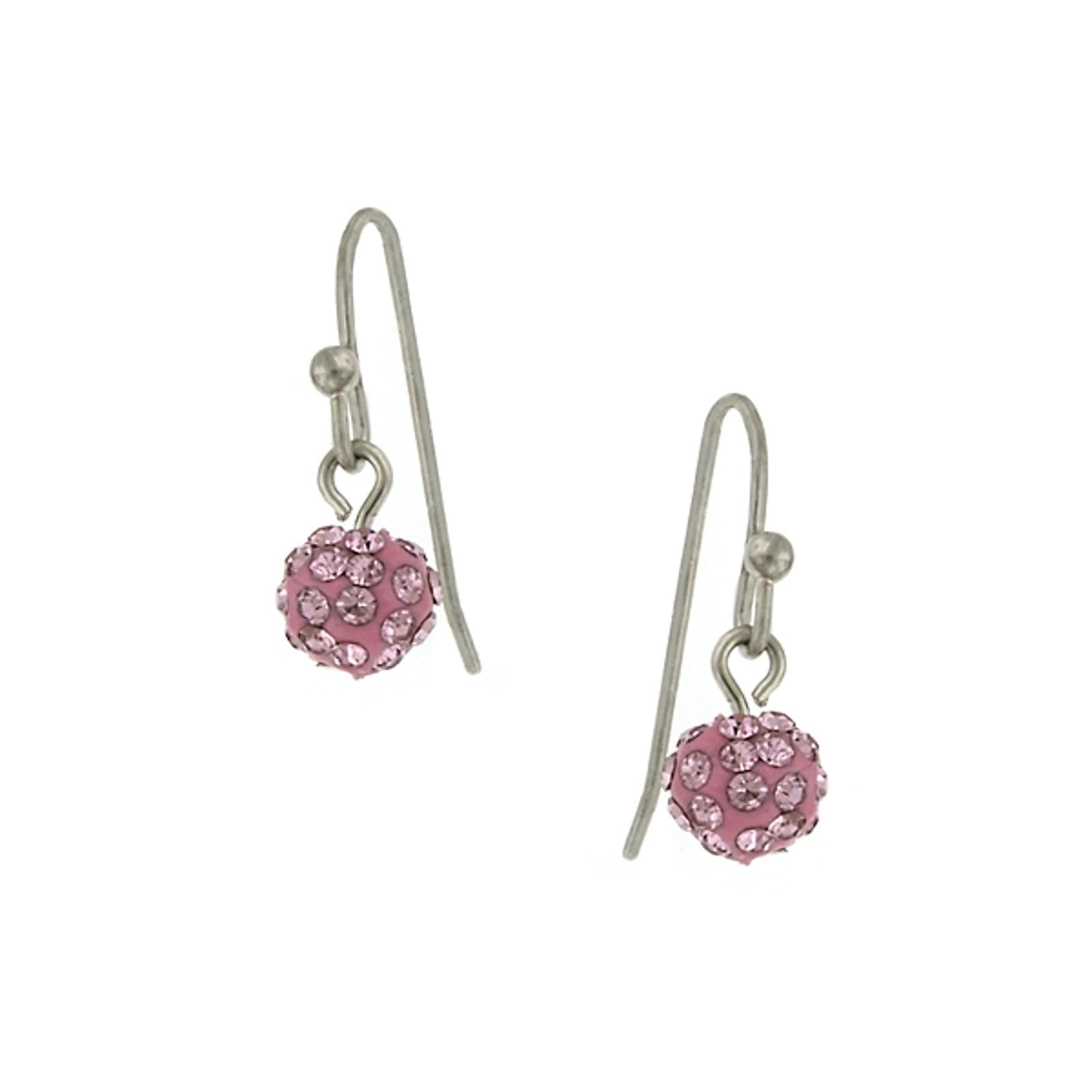 1928 Crystal Fireball Pave 6mm Drop Earrings - Elegant Dangle Earrings for Women, Wedding, Party & Special Occasions