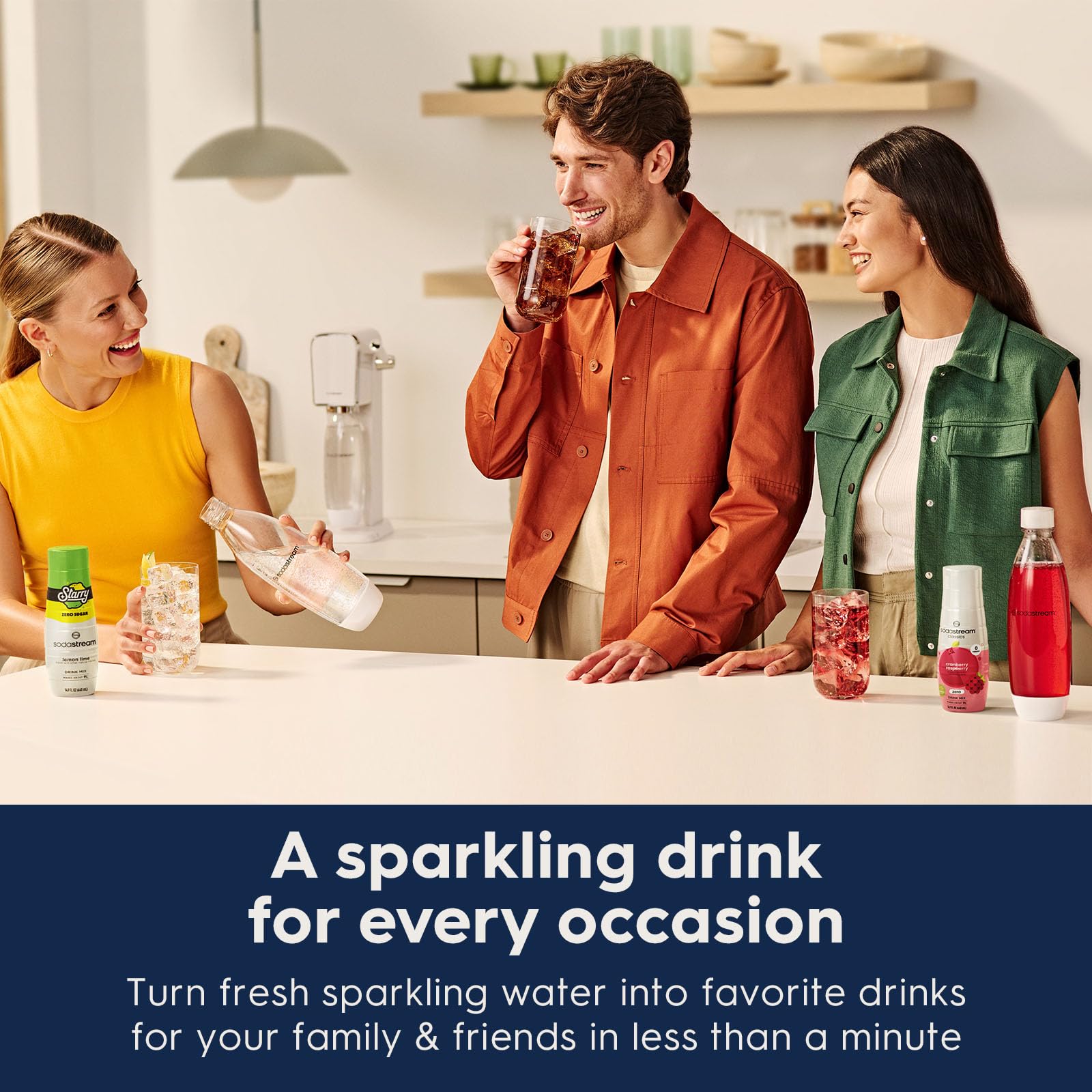 SodaStream Terra Sparkling Water Maker Kit - White, Includes CO2 Cylinder, DWS Bottles & Bubly Drops Flavors for Homemade Carbonated Drinks | Perfect for Kitchen, Office & Parties