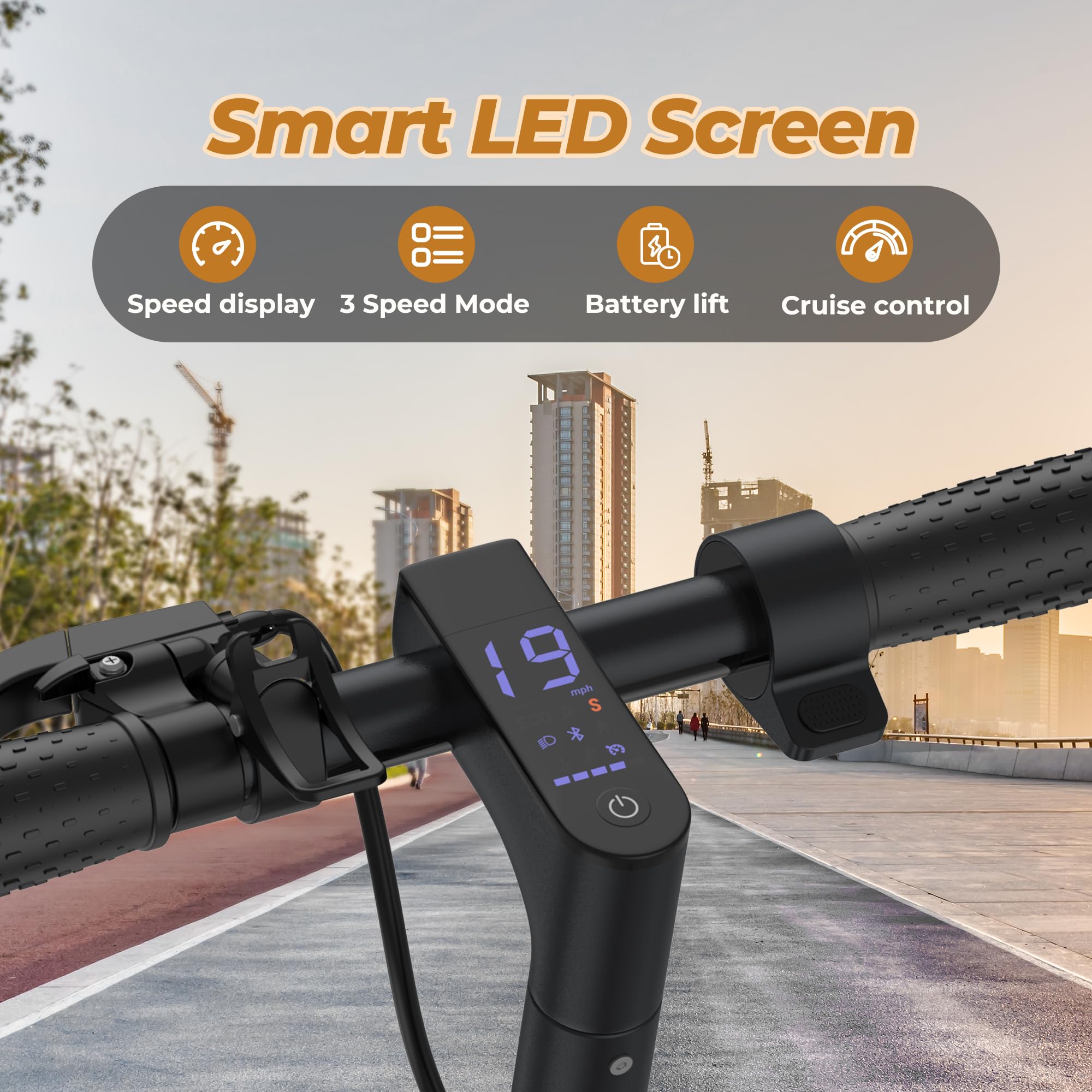 H7 Electric Scooter for Adults - 350W Motor, 19 MPH, 20 Miles Range, 8.5