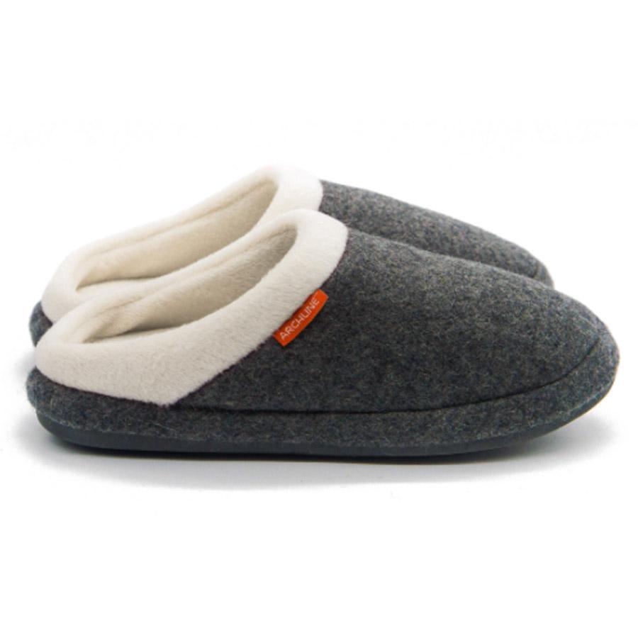 Archline Orthotic Slippers for Men & Women - Grey Memory Foam House Shoes with Arch Support - Perfect for Indoor Comfort, Post-Surgery Recovery & Plantar Fasciitis Relief