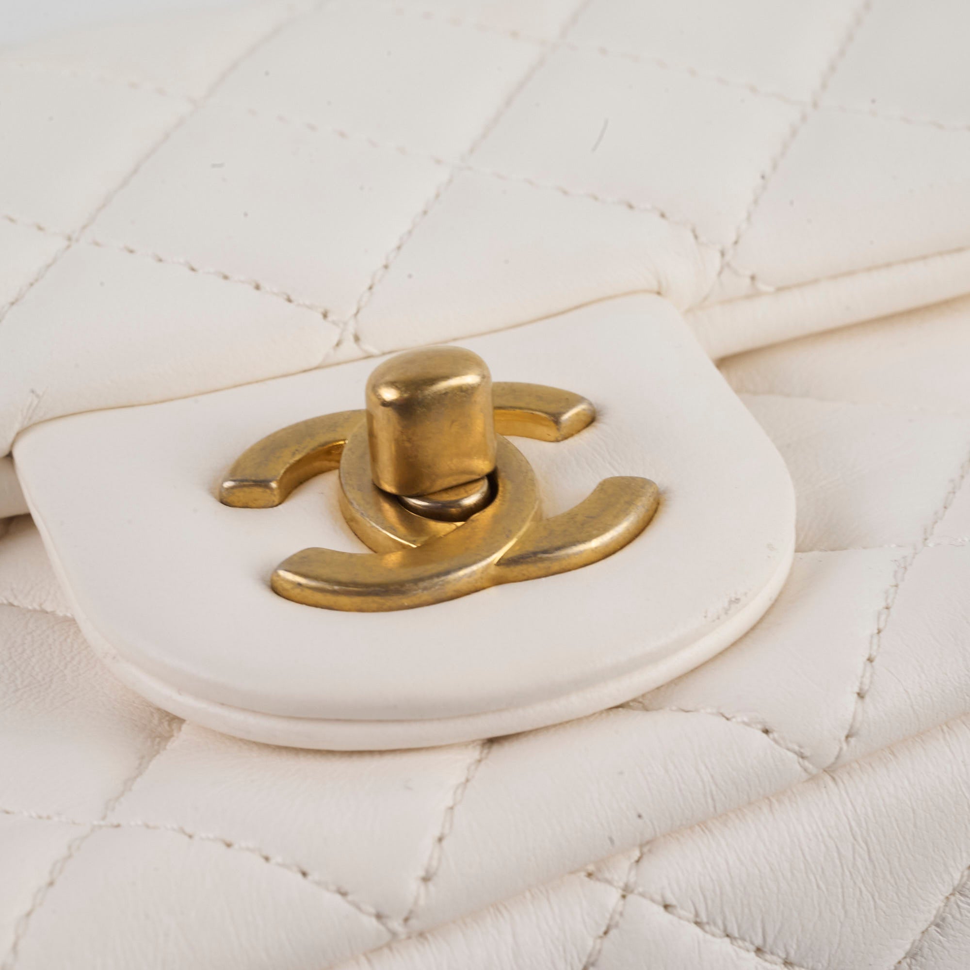 Chanel Mini Square Lambskin Pearl Crush White Bag | Luxury Designer Handbag for Women | Perfect for Evening Parties, Weddings & Special Occasions