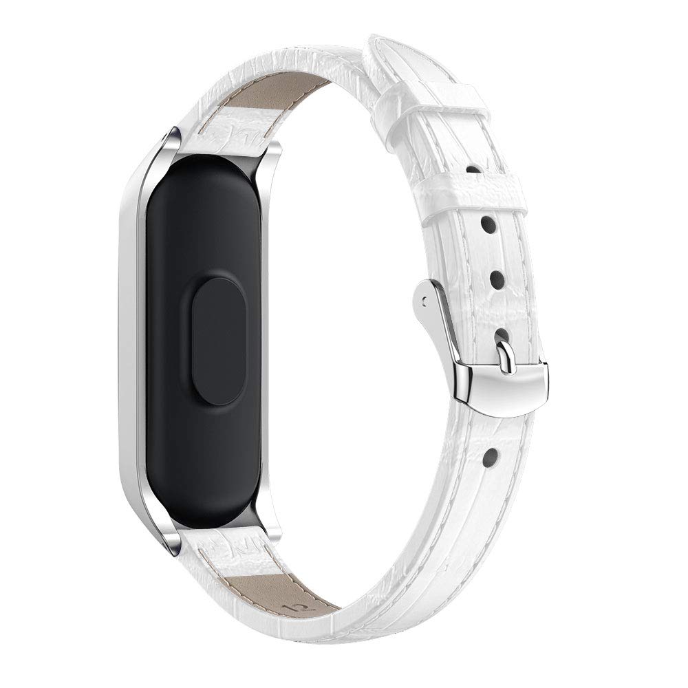 Premium Genuine Leather Replacement Band for Xiaomi Mi Band 3 - Adjustable Watch Strap Wristband Bracelet Accessory | Perfect for Fitness Tracking, Workouts & Everyday Wear