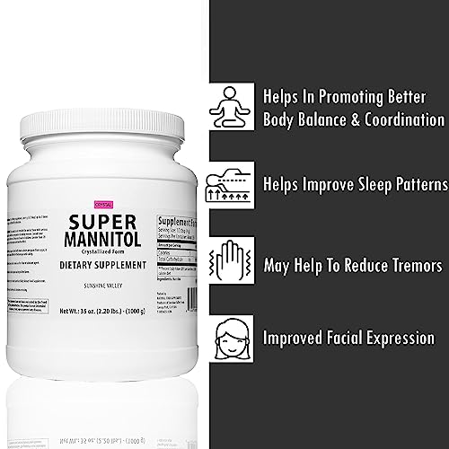 Sunshine Valley Free Flow Pour Crystallized Mannitol - Natural Sugar Substitute for Coffee, Tea, Desserts & Baking | Healthy Artificial Sweetener | Dietary Supplement (35oz) | Perfect for Keto, Low-Carb & Diabetic-Friendly Recipes