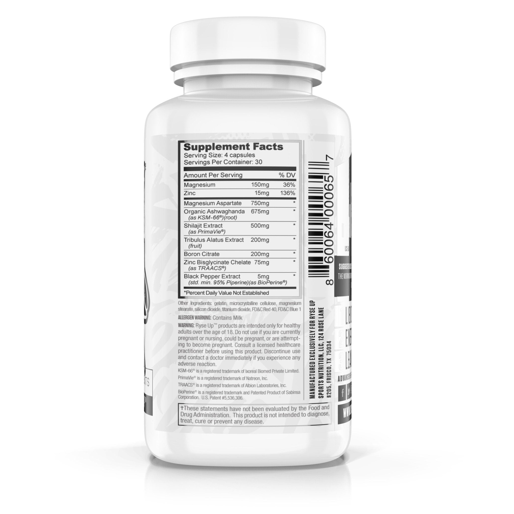 RYSE TEST Testosterone Booster Supplement - Natural Muscle Growth & Energy Support for Men | Gym Performance & Workout Recovery