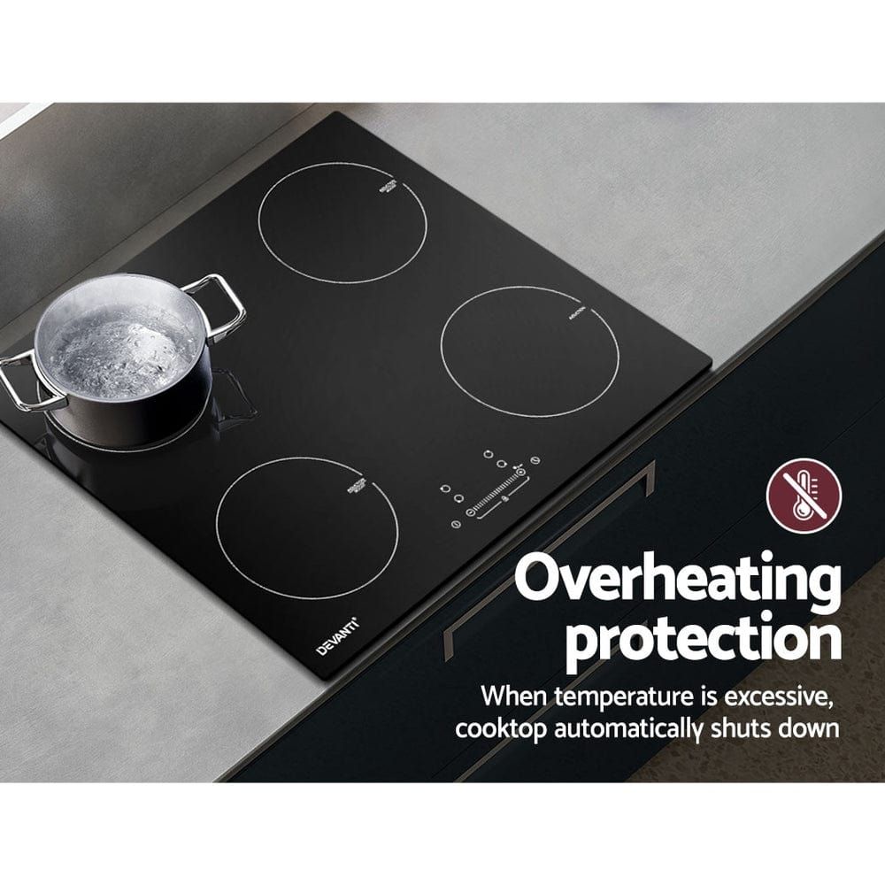60cm Electric Induction Cooktop with 4 Ceramic Zones - Fast & Energy Efficient Stove for Home, Kitchen, Restaurant & Commercial Use
