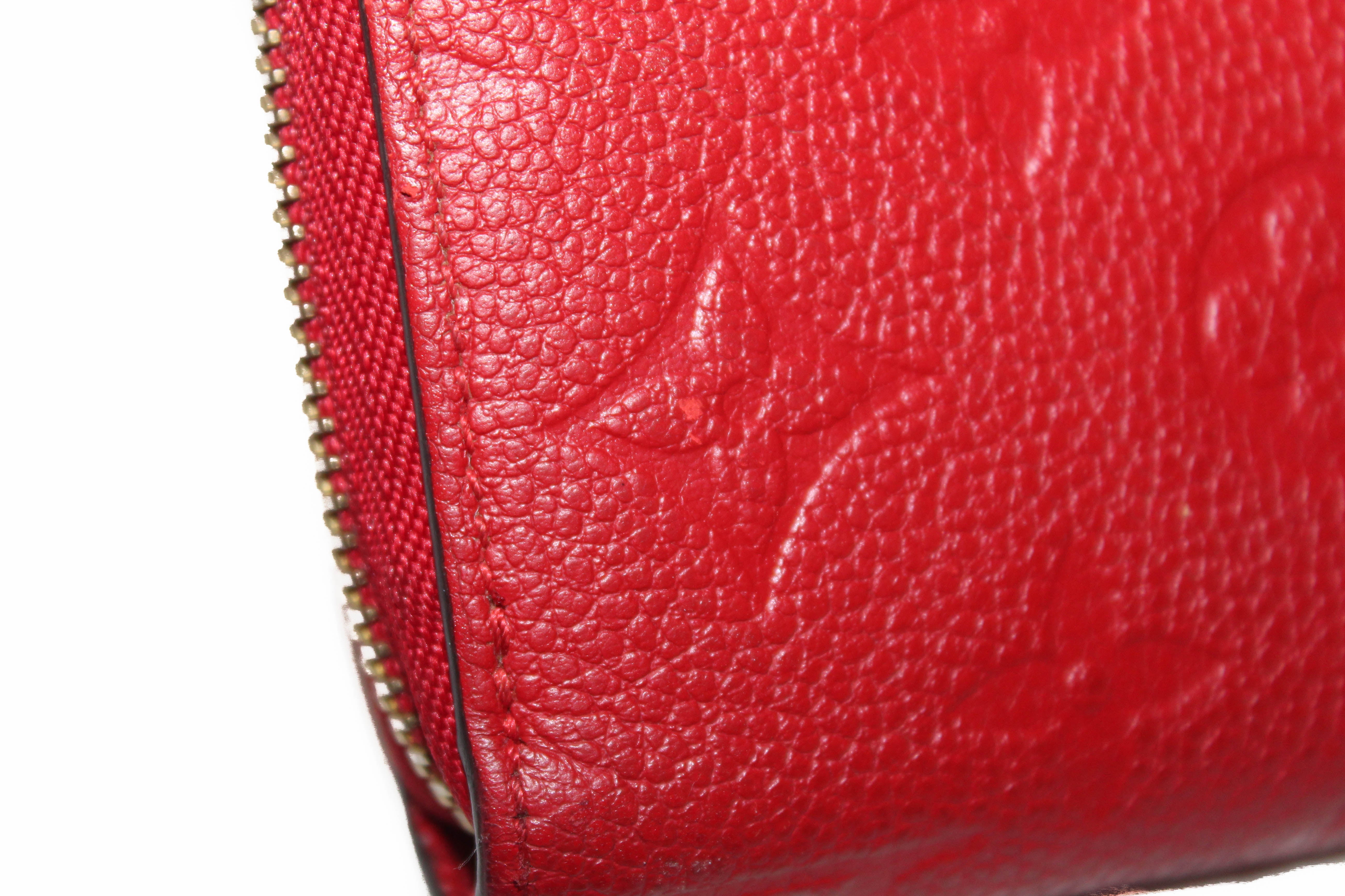 Authentic Louis Vuitton Red Empreinte Leather Zippy Wallet for Women | Luxury Designer Zip Around Wallet | Perfect for Everyday Use, Travel & Gift Giving
