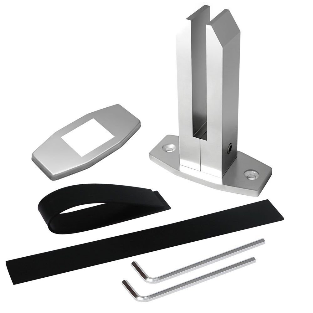Frameless Glass Pool Fence Hinge - Aluminum Spigot Clamp for DIY Swimming Pool Balustrade (2-Pack) - Perfect for Modern Backyard, Patio & Deck Safety Railings