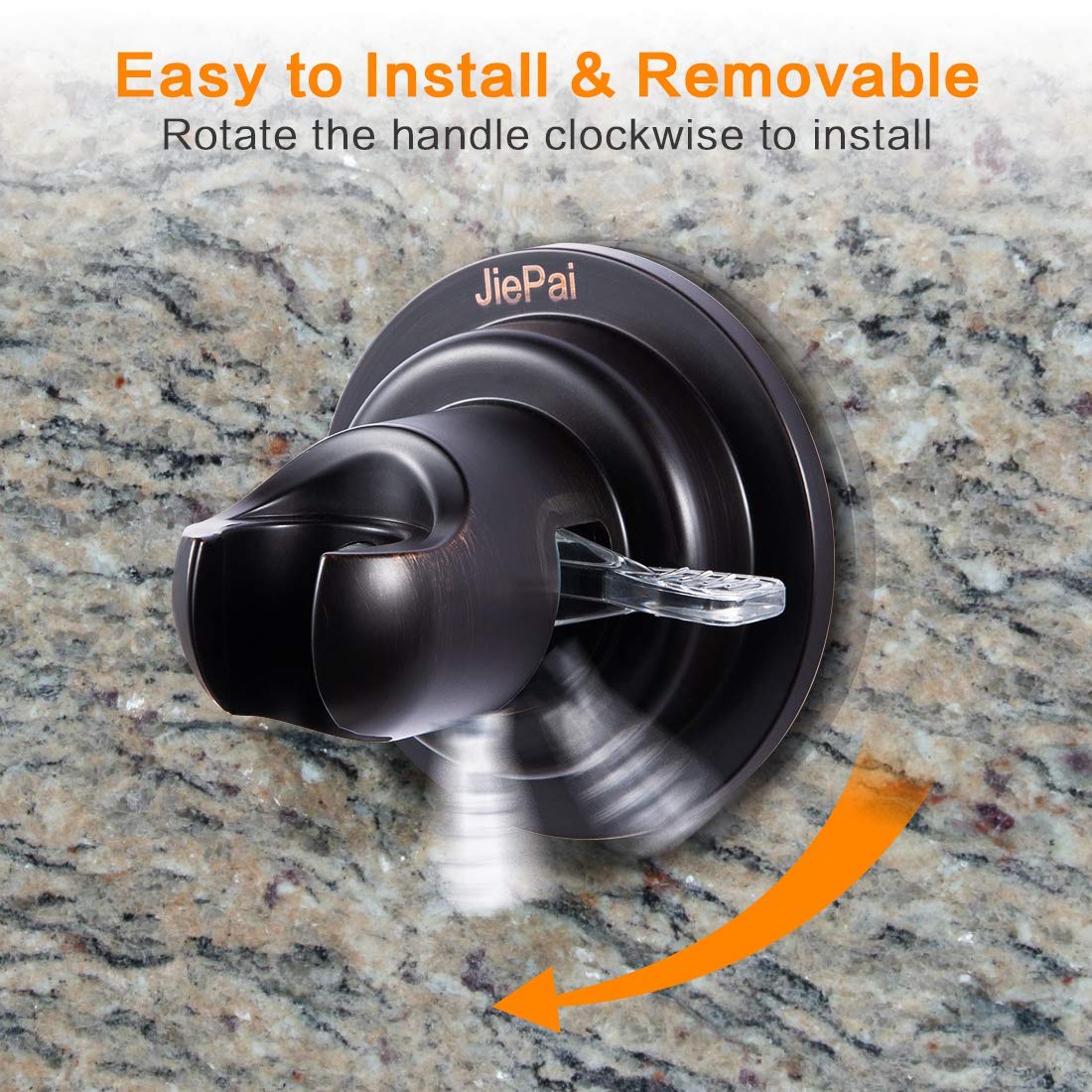 **JiePai Suction Cup Shower Head Holder - Vacuum Suction Cup Hooks for Bath Towel, Wall Towel Rack Organizer - Perfect for Kitchen, Bathroom & Shower Organization**