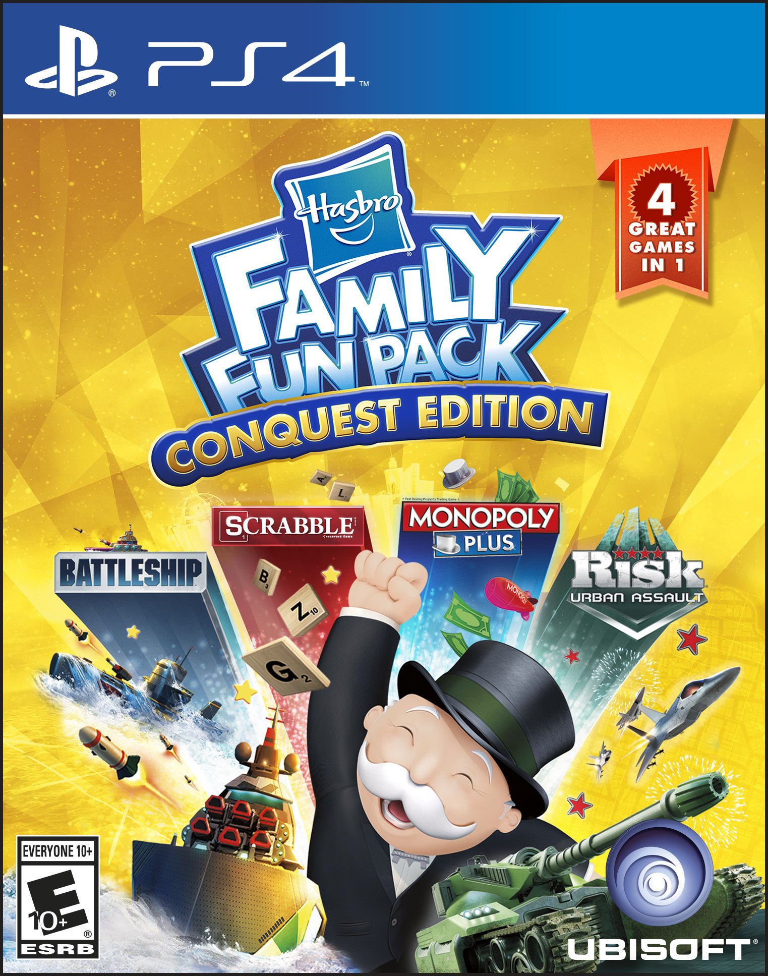 Hasbro Family Fun Pack Conquest Edition - PlayStation 4 Game | Multiplayer Board Games Bundle for Family Game Night & Kids Party Entertainment