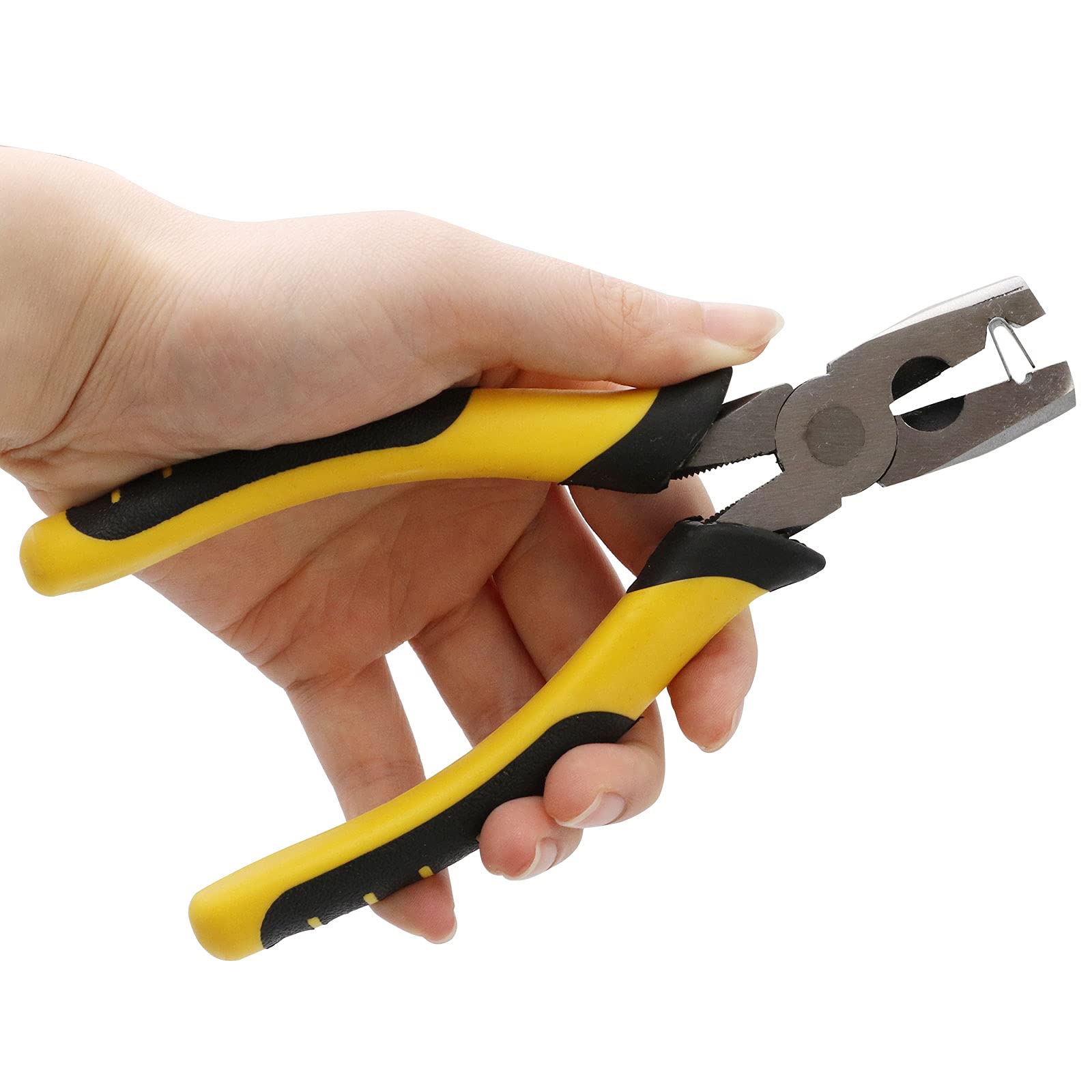 Heavy Duty Wire Cage Buckle Pliers - 600 Wire Cage Fastener Clips Included - Professional Pet Cage Building & Installation Tool for DIY Projects, Fence Repair, and Animal Enclosure Construction