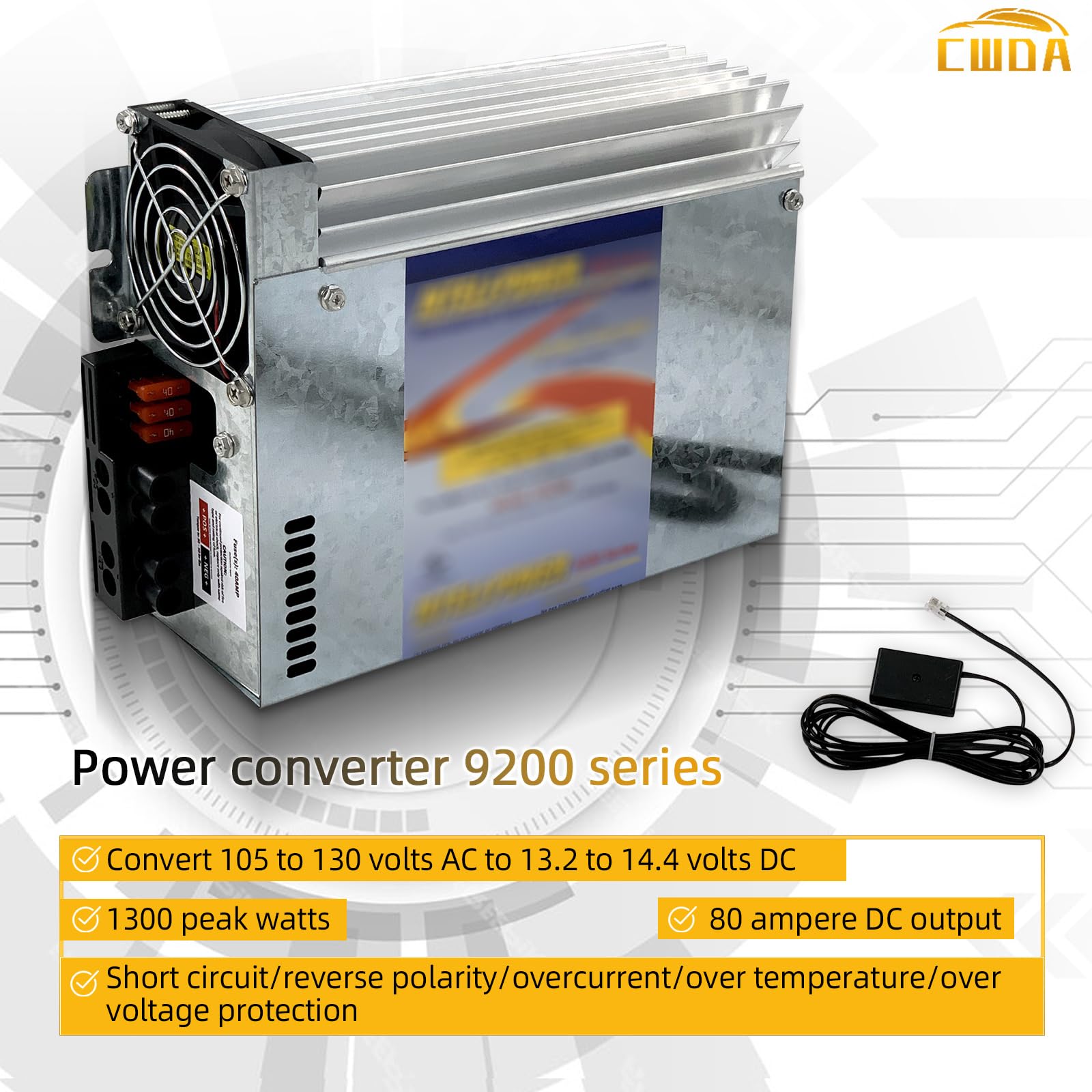 Progressive Dynamics PD9280AV 80 Amp 12V RV Power Converter & Charger with Inteli-Power 9200 Series & Built-in Charge Wizard for Campers, Trailers, Motorhomes - Reliable Power Supply for Off-Grid Adventures & Boondocking