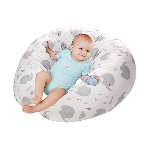 Helthep Nursing Pillow - Maternity & Baby Lounger for Breastfeeding Support, Pregnancy Comfort with 100% Cotton Cover (Elephant Design) - Perfect for New Moms, Nursing, and Infant Lounging at Home