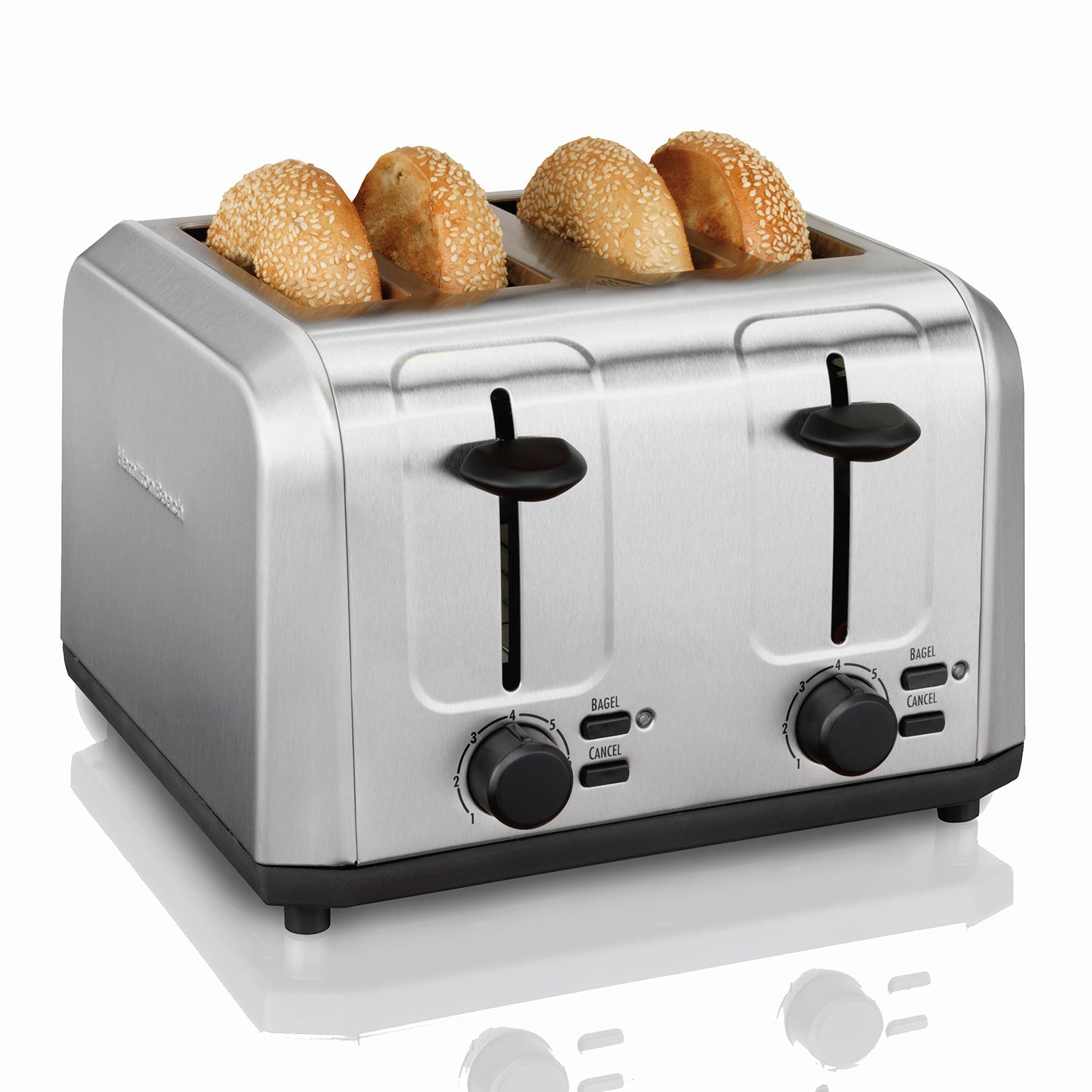 HAMILTON BEACH 4-Slice Stainless Steel Toaster 24911 - Perfect for Breakfast, Brunch & Family Meals