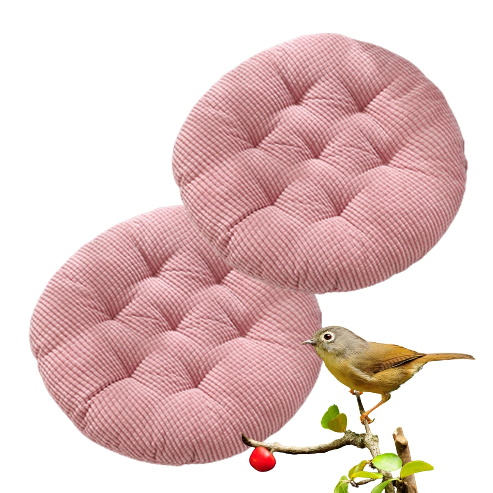 Round Floor Pillows Cushions Set of 2 - 18 Inch Soft Meditation Yoga Seat Pads for Indoor & Outdoor Use - Living Room, Balcony, Sofa, Garden (Pink)
