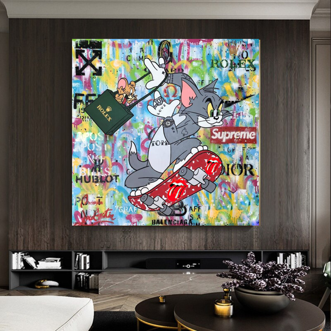 Tom and Jerry Canvas Art - High-Quality Wall Decor for Kids' Room, Living Room & Office - Shop Now at Its Shopping Time