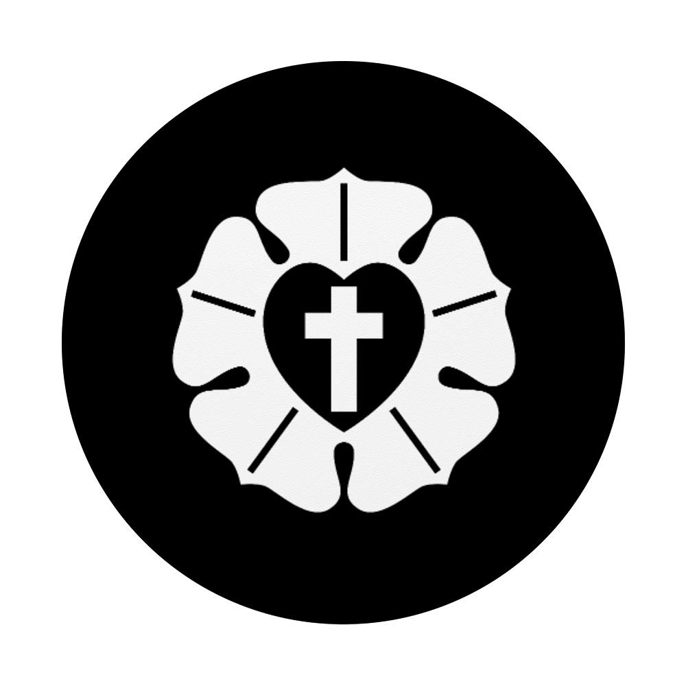 Lutheran Rose Cross PopSockets Swappable PopGrip - Religious Phone Grip for Lutheran Christians - Perfect for Bible Study, Church Services & Daily Devotion