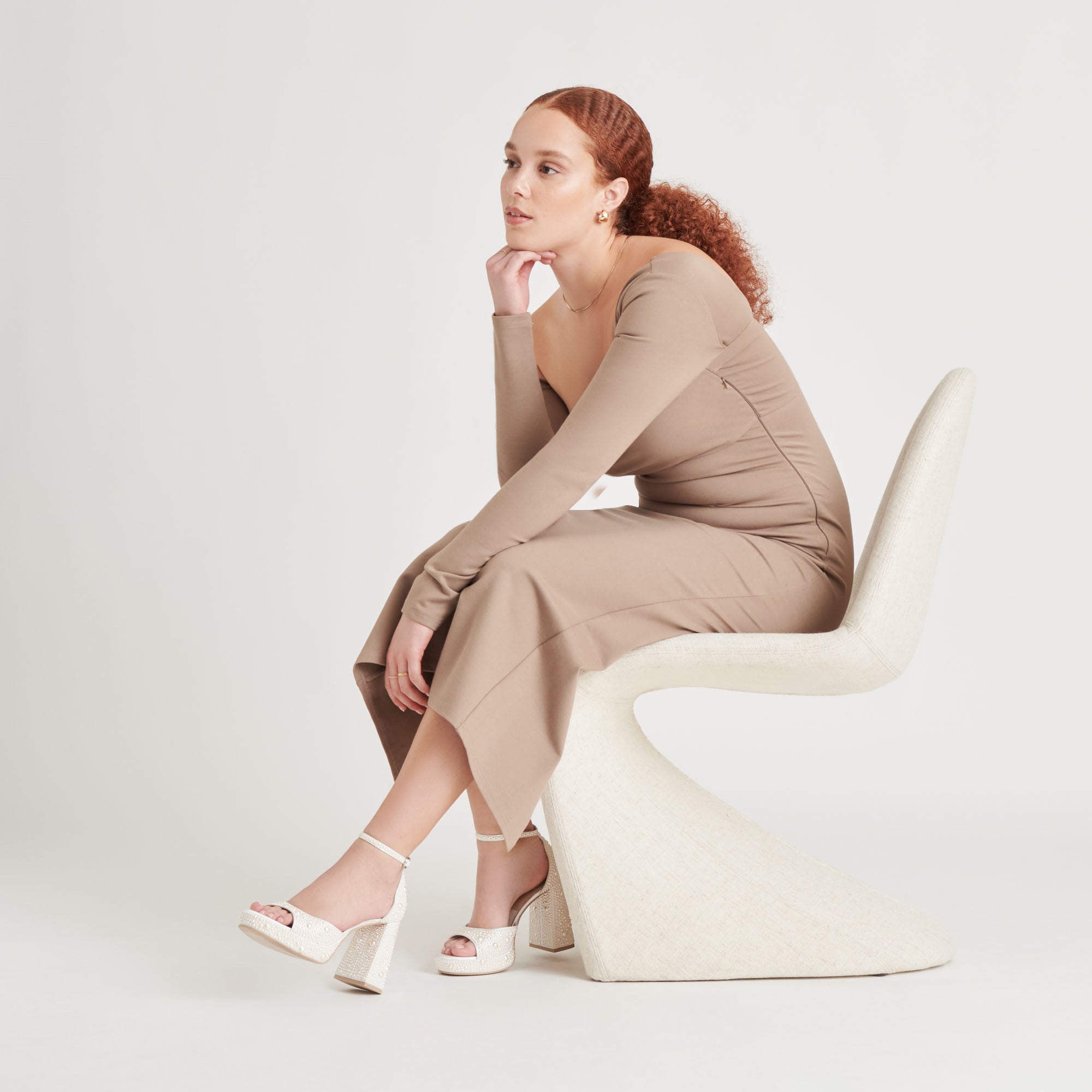 PANDRO Pearl Heels - True White Satin High Heels for Women | Elegant Wedding Shoes, Prom Night & Special Occasion Footwear
