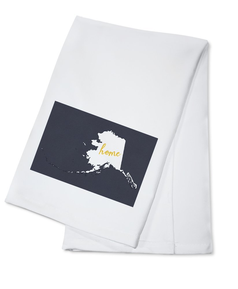 Alaska Home State White on Gray 100% Cotton Tea Towel - Decorative Hand Towel for Kitchen, Bathroom & Home Decor - Perfect for Dish Drying, Gift Giving & Farmhouse Style