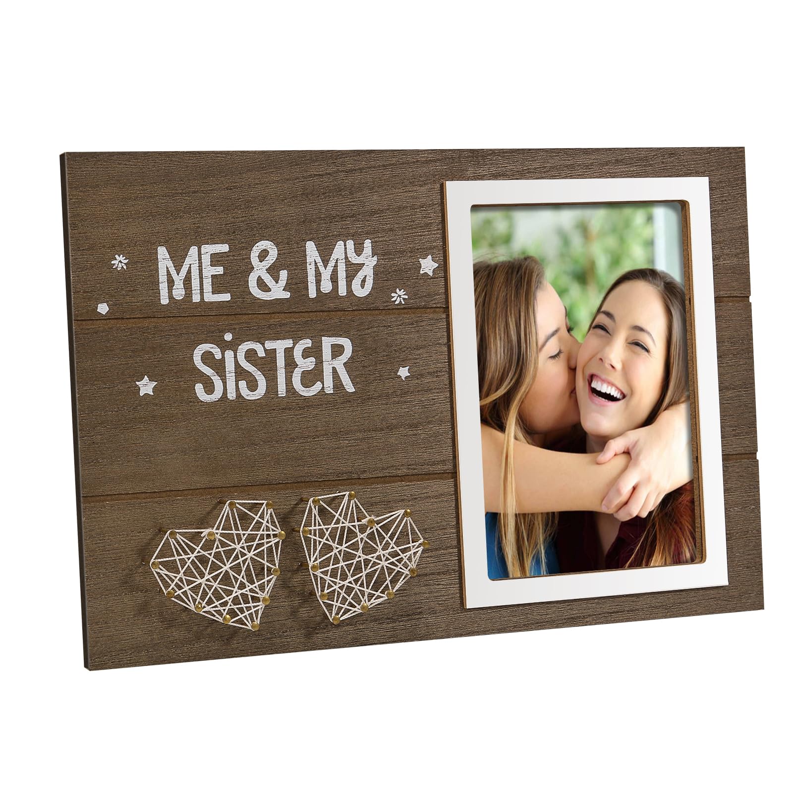 Me & My Sister Picture Frame - Perfect Gift for Sisters, Brothers & Best Friends - 4x6 Photo Frame for Baby Shower, Baptism, Birthday & Nursery Decor - Ideal for Siblings, Newborns & Family Memories